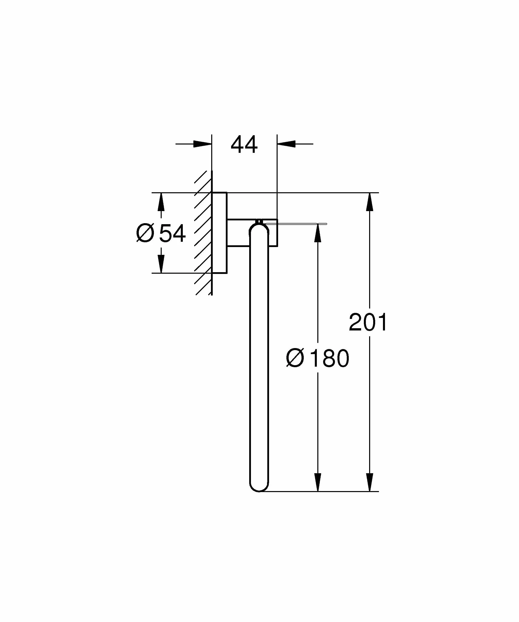 GROHE Start QuickFix 411742430 pierścień na ręczniki (metal, ukryte zapięcie, ze śrubami i kołkami, bardzo łatwy w montażu, QuickGlue), rozmiar 200 mm, czarny matowy, 411742430