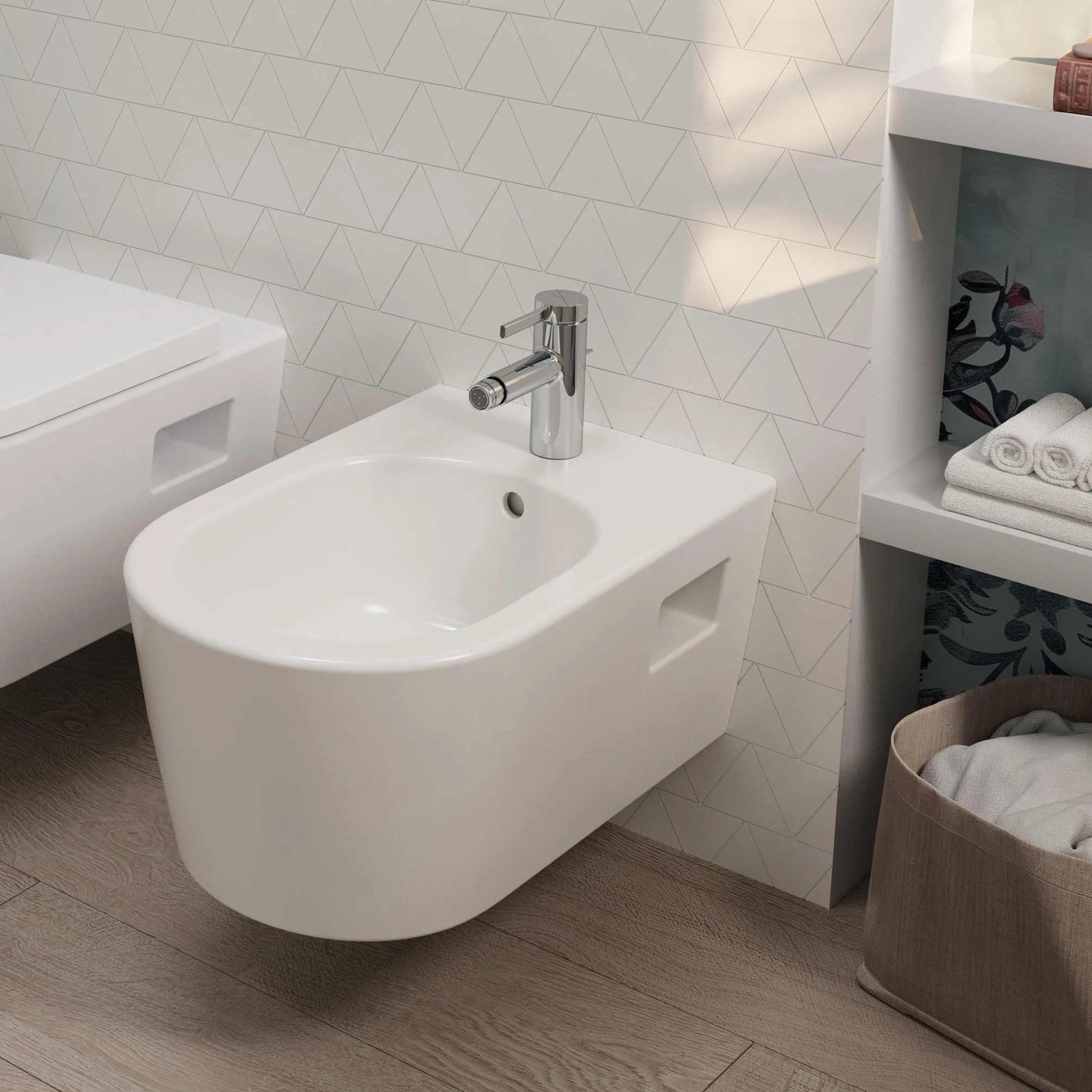 hansgrohe Zesis S - Bateria bidetowa z zestawem odpływowym klik-klak, jednouchwytowa bateria bidetowa oszczędność wody (EcoSmart) z wysokość wylewki 83 mm, chrom, 74200000