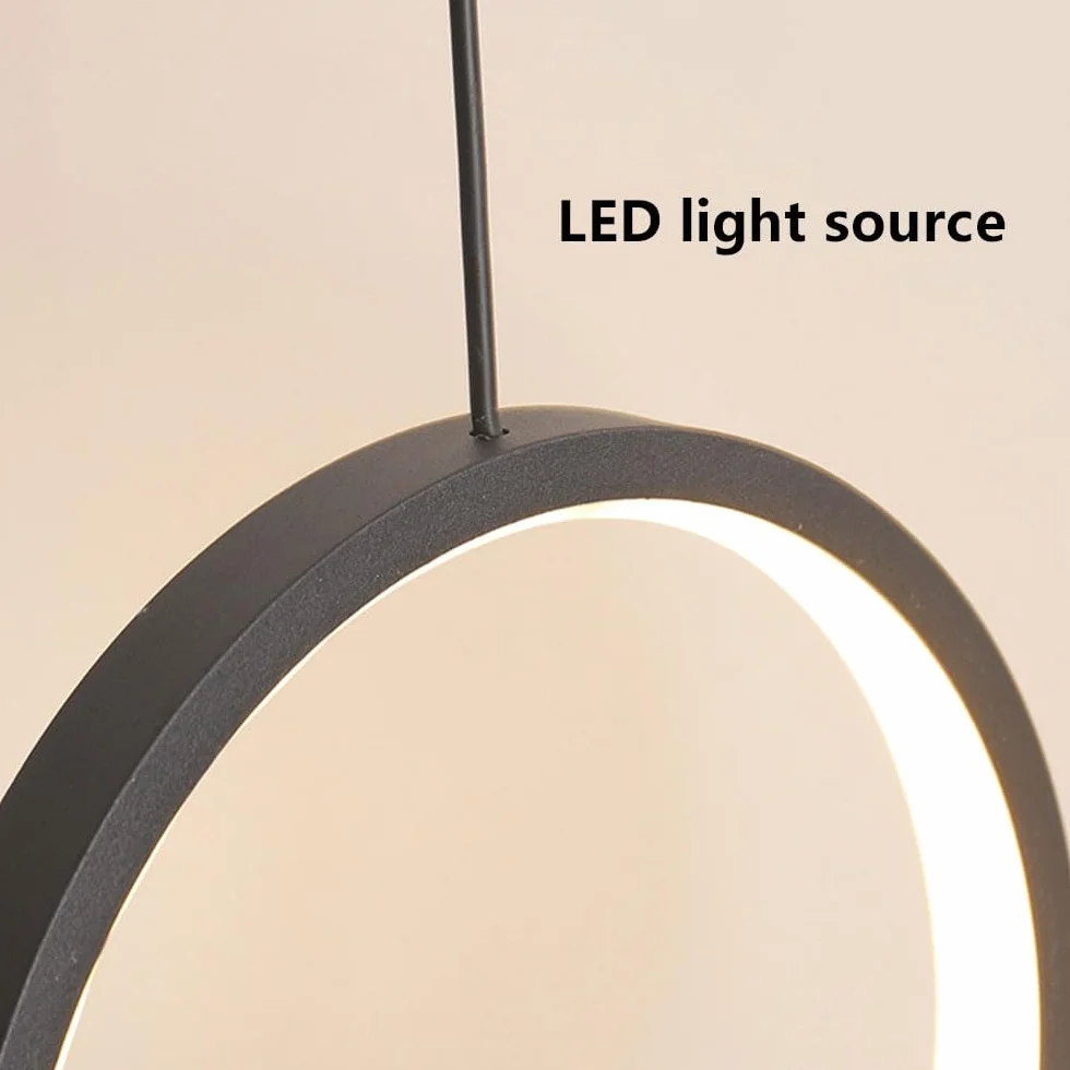 Nowoczesne oświetlenie wewnętrzne LED 10W Lampa wisząca Regulowana wysokość 180 CM Lampa wisząca Ciepłe światło Białe światło Żyrandol Pierścień LED Zawieszenie Oprawy ścienne Oprawy oświetleniowe do