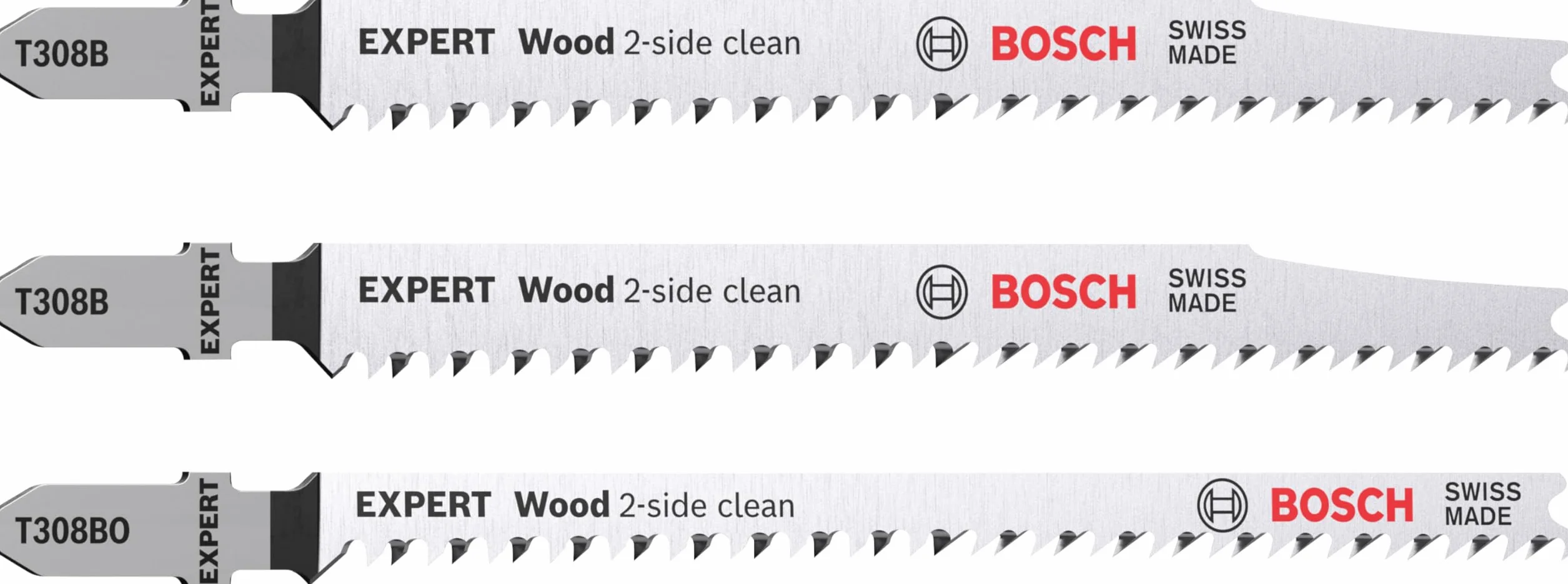 Bosch 3x Zestawy brzeszczotów do wyrzynarki EXPERT Wood 2-side clean (do Płyta meblowa z litego drewna, Sklejka, Długość 117 mm, Professional Akcesoria Wyrzynarka)