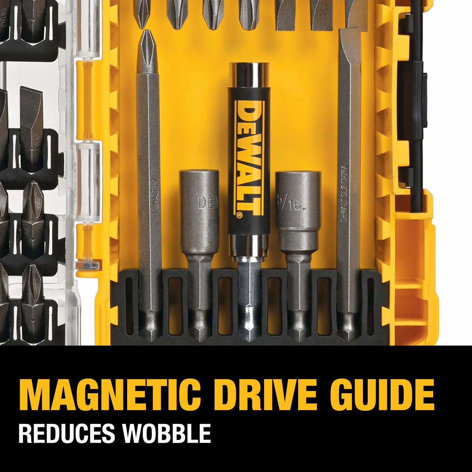 DEWALT Zestaw wkrętaków z wytrzymałą obudową, 45-częściowy (DW2166), zestaw wkrętaków szarych/srebrnych z wytrzymałą obudową