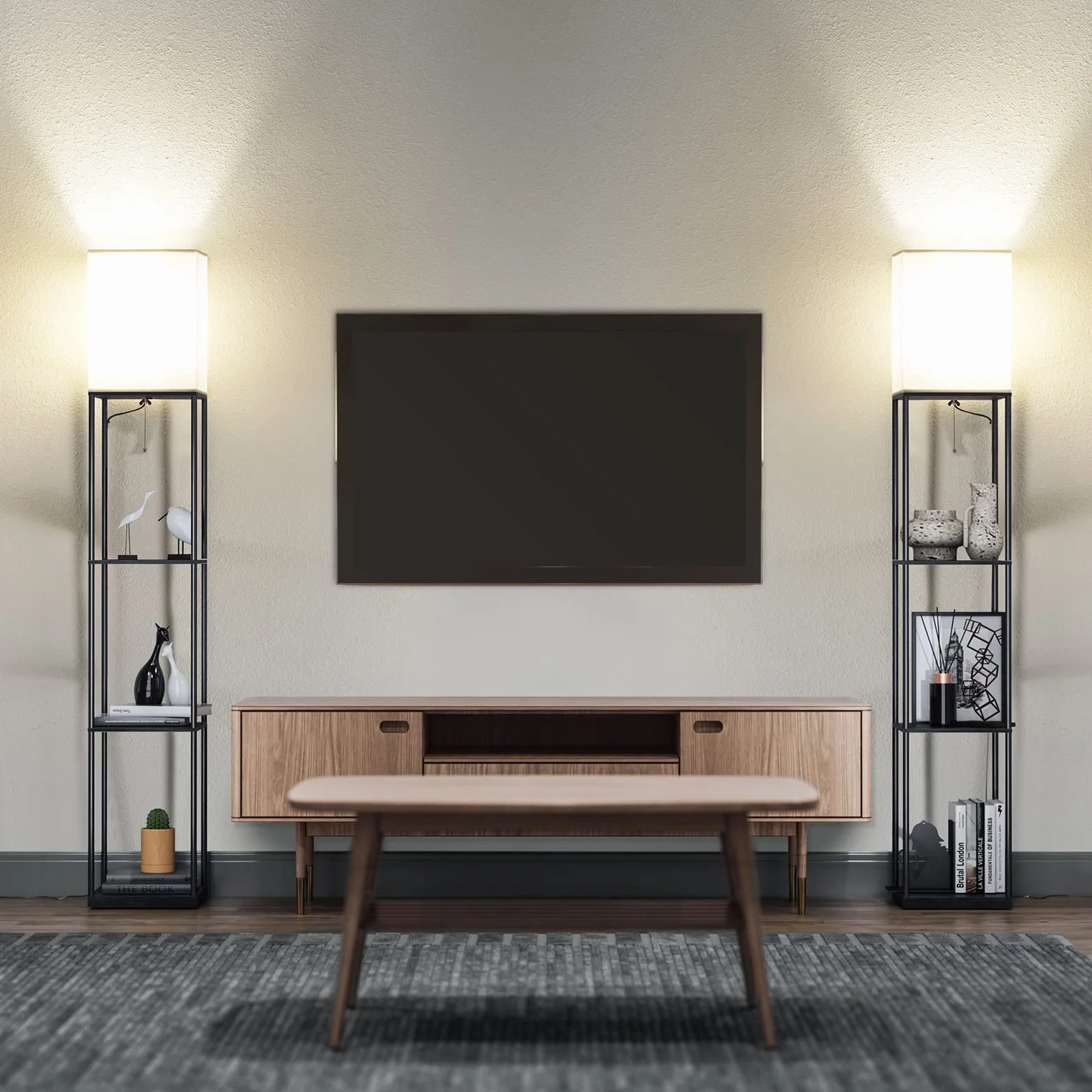 SUNMORY Lampa stojąca LED 3 temperatury barwowe czarna do salonu