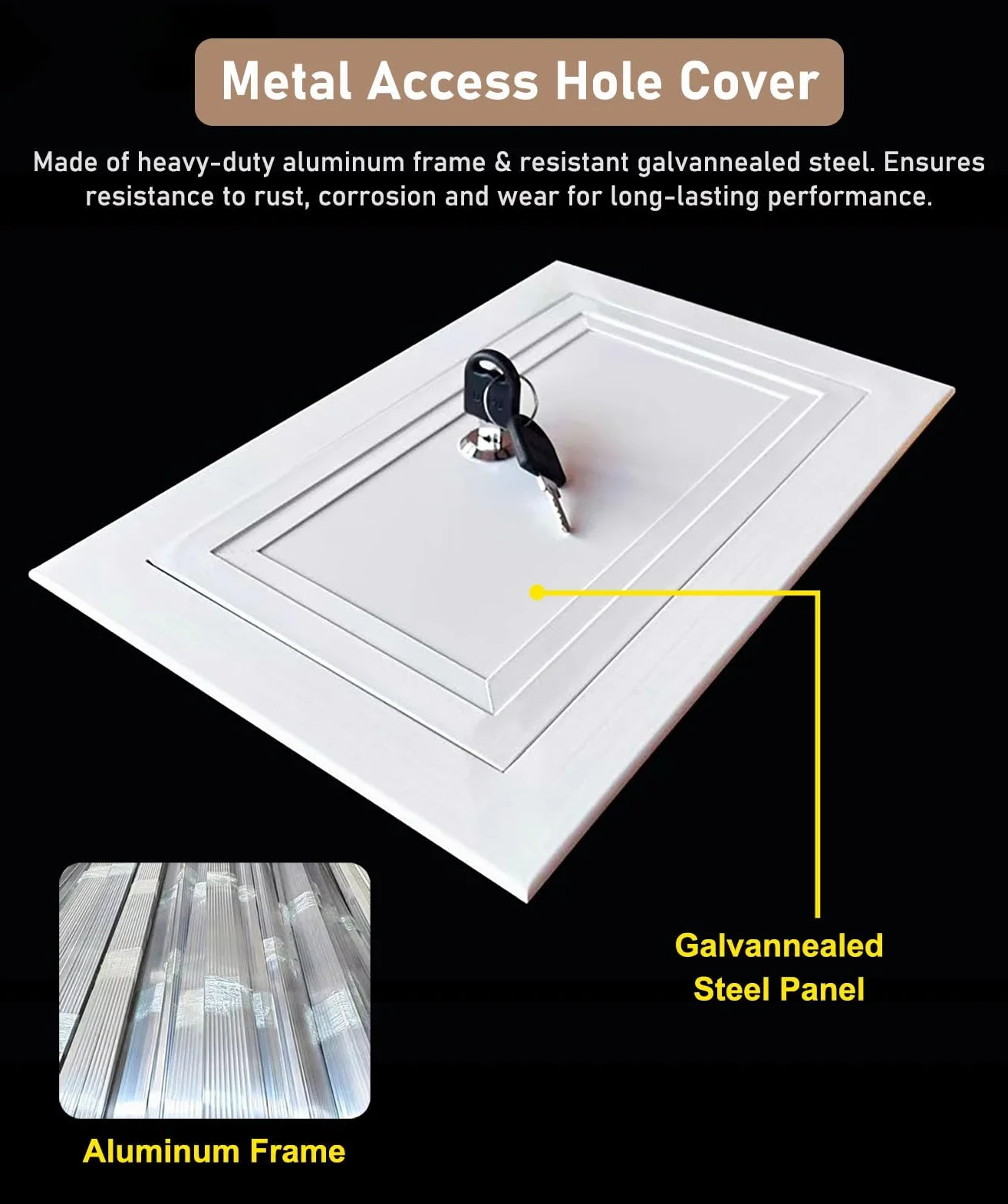 Zamykany panel dostępu do płyt kartonowo-gipsowych – drzwi wejściowe z płyt gipsowo-kartonowych 56 x 94 cm dla łatwej konserwacji, dostęp do ukrytej przestrzeni, trwały, bezpieczny, wiele (550 x 900