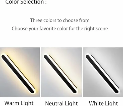 Taśma świetlna LED, wewnętrzna lampa ścienna z temperaturą barwową 3000 K / 4500 K / 6000 K, do salonu, sypialni, na balkon, przy łóżku (neutralne światło, 120 cm)