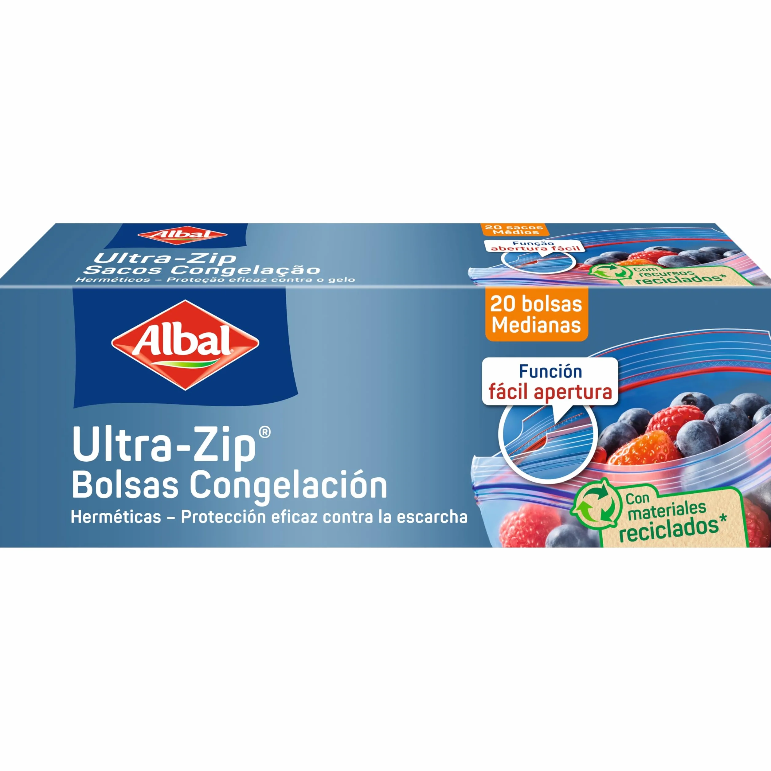 Albal - 20 toreb do zamrażania Ultra Zip 17 cm x 17 cm małe