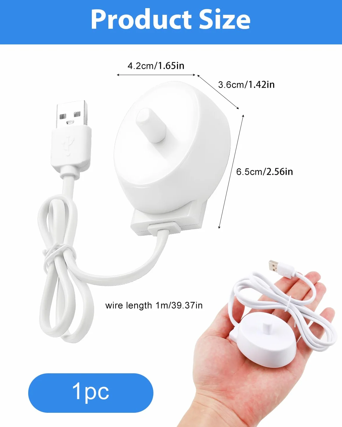 Ładowarka USB do elektrycznej szczoteczki do zębów Oral B, ładowarka, stacja ładująca, gniazdko elektryczne do serii B IO, typ 3757, kabel do ładowania, przenośna, kompatybilna z iO6, iO5, iO4, iO3