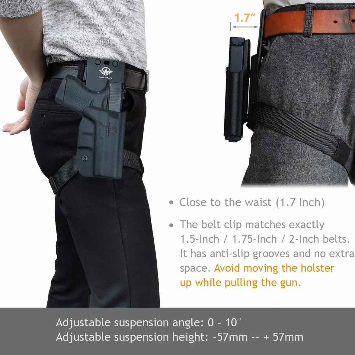 P320 Kabura OWB Kydex for Sig Sauer P320 Carry / P320 Full Pistol Case - Zewnątrz pasa Carry / 1.5-2 Inch Belt Clip With Leggings - Adj. Szerokość Wysokość & przechyłka, Poszerzone wejście