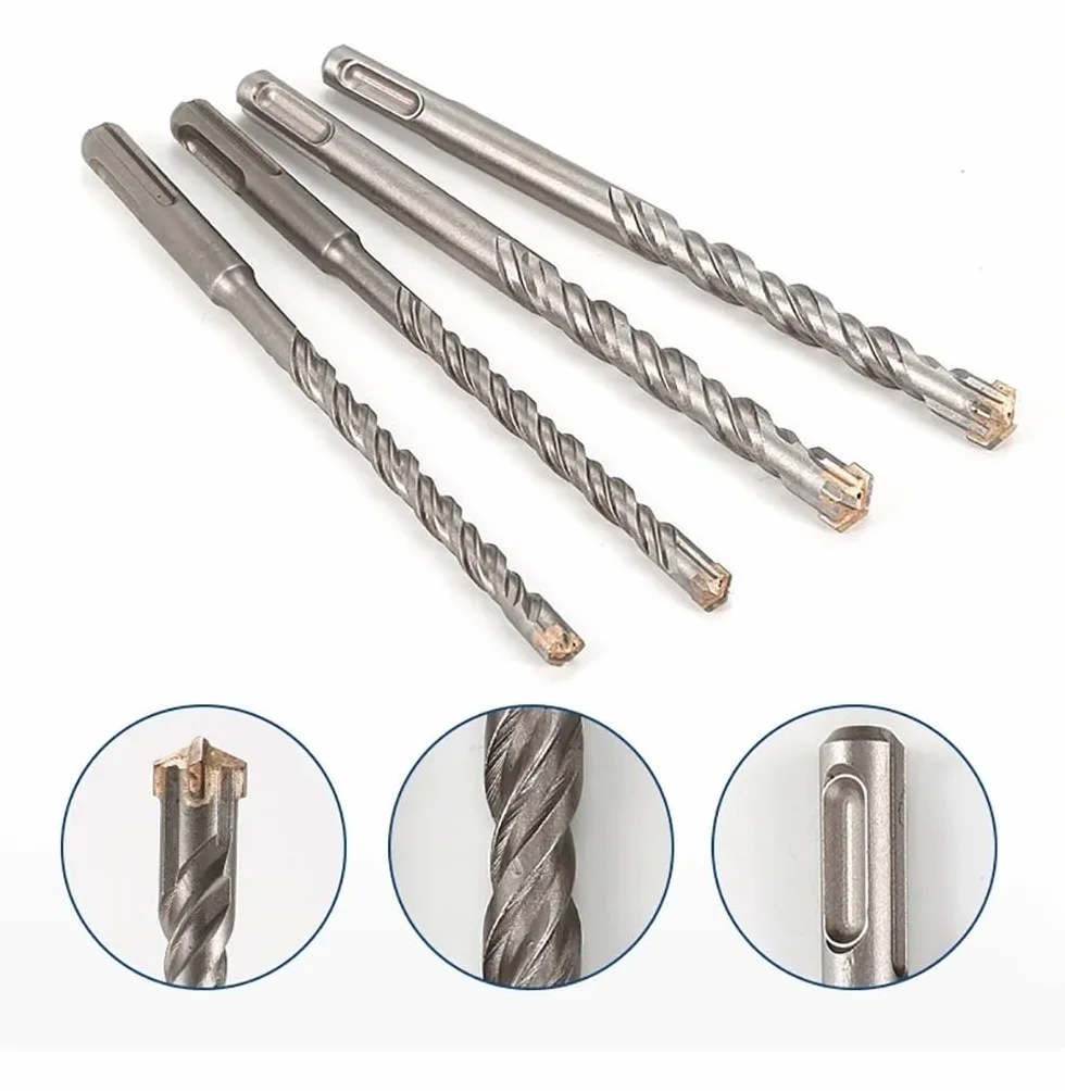 Wiertło udarowe SDS Plus 260 mm — 4-ostrzowa końcówka z węglika wolframu do muru, betonu, cegły i kamienia (średnica 6–25 mm)(18mm)