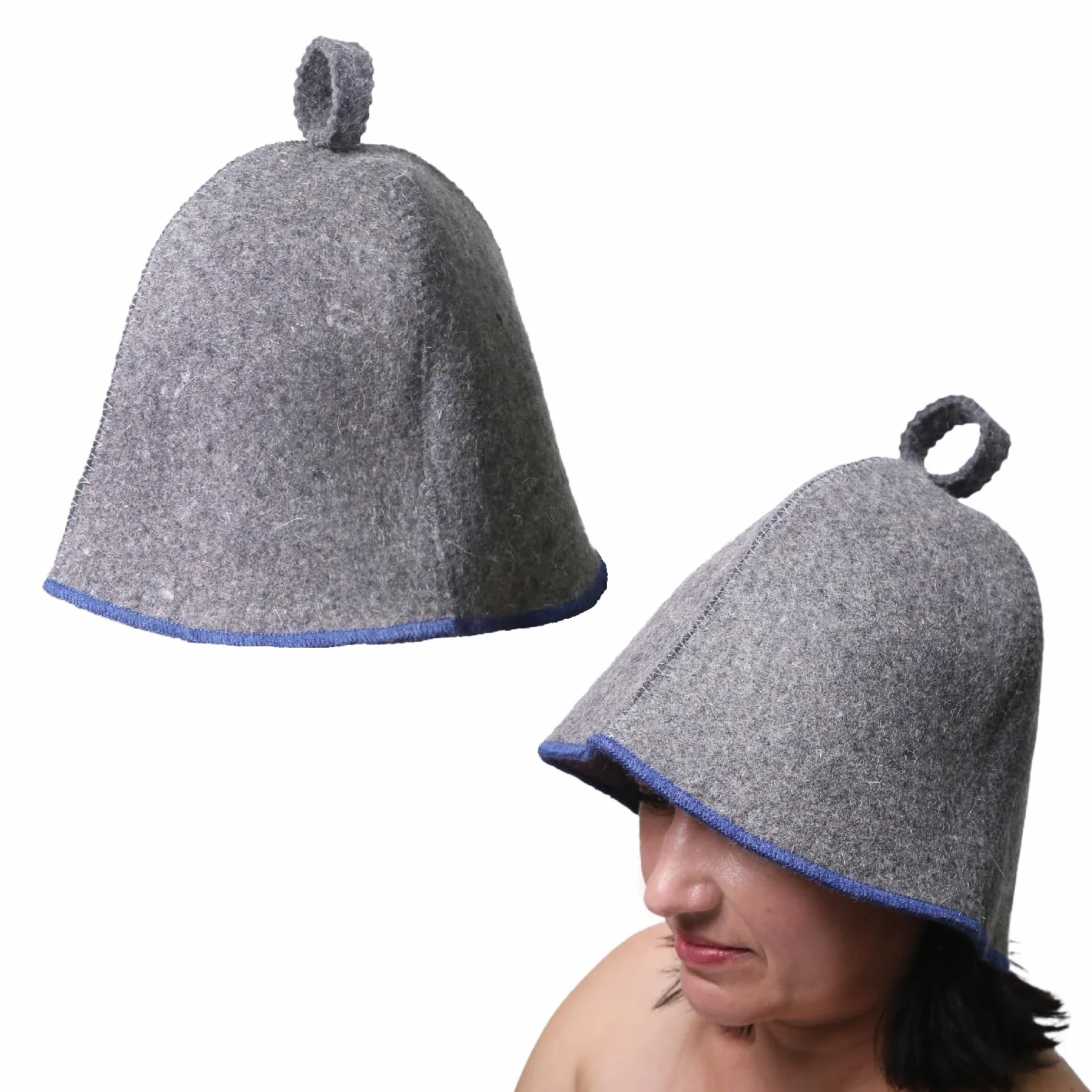 PetriStor Sauna Hat Comfort - Sauna Hat for Women - Wool - for Men - Bathhouse - Felt Cap