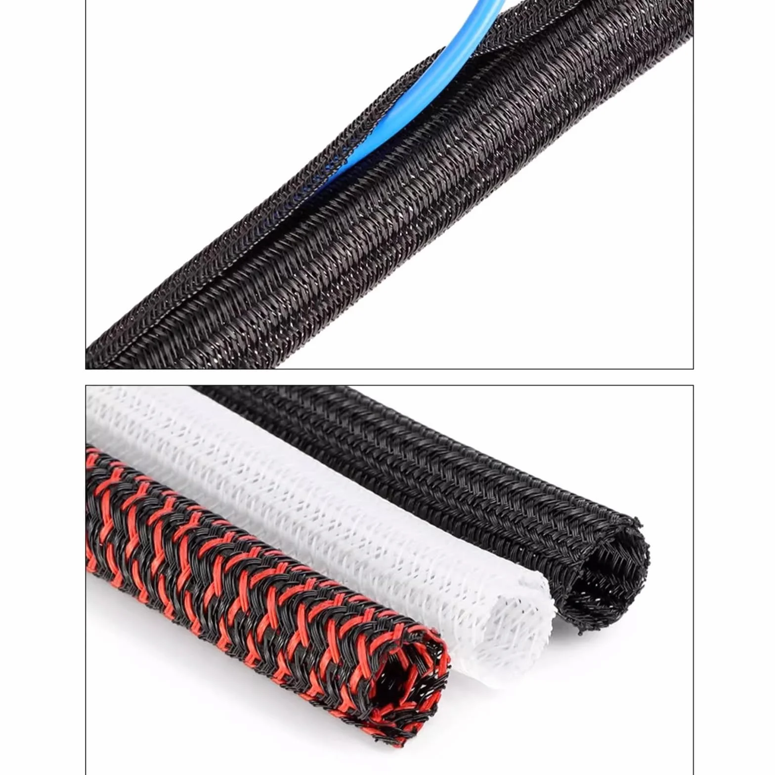 32.8 ft Cable Protective Cover, Cable Organizer Pod biurkiem, Zarządzanie kablami podłogowymi (biały, 0,5 cala - 32,8 stóp)