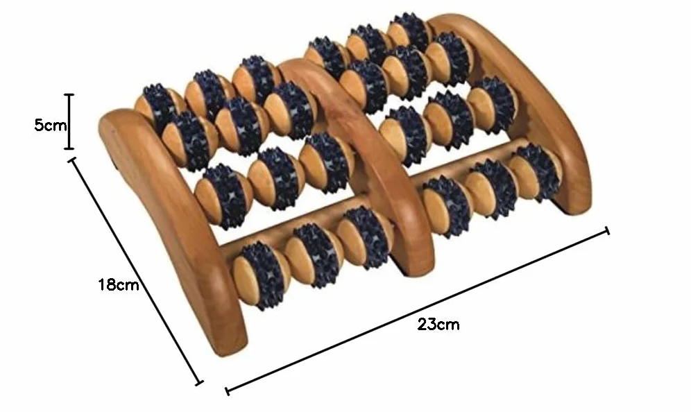 Rolka do masażu stóp Croll i Denecke z drewna, 2 x 4 rolki