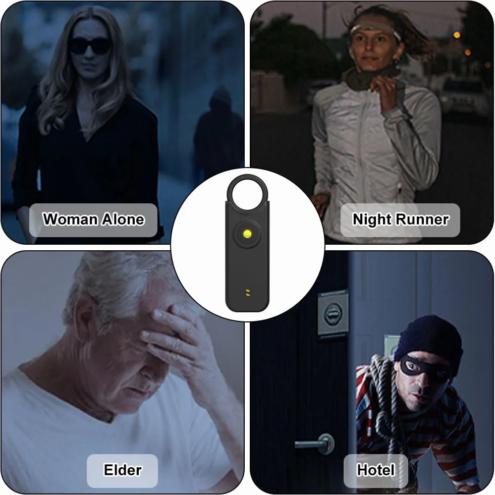Flintronic Personal Alarm, 135 dB Alarm samoobrony z diodą LED i brelokiem, kieszonkowy alarm brelok alarmowy dla kobiet, dzieci, osób starszych, nocna zmiana