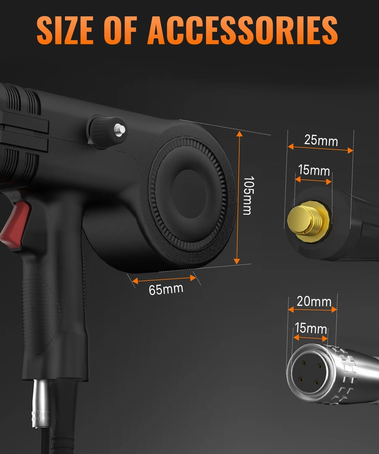 HITBOX Pistolet szpulowy, 140 amperów euro przyłącze 10 ft, pasuje do 1 kg drutu spawalniczego, do HITBOX HIM200