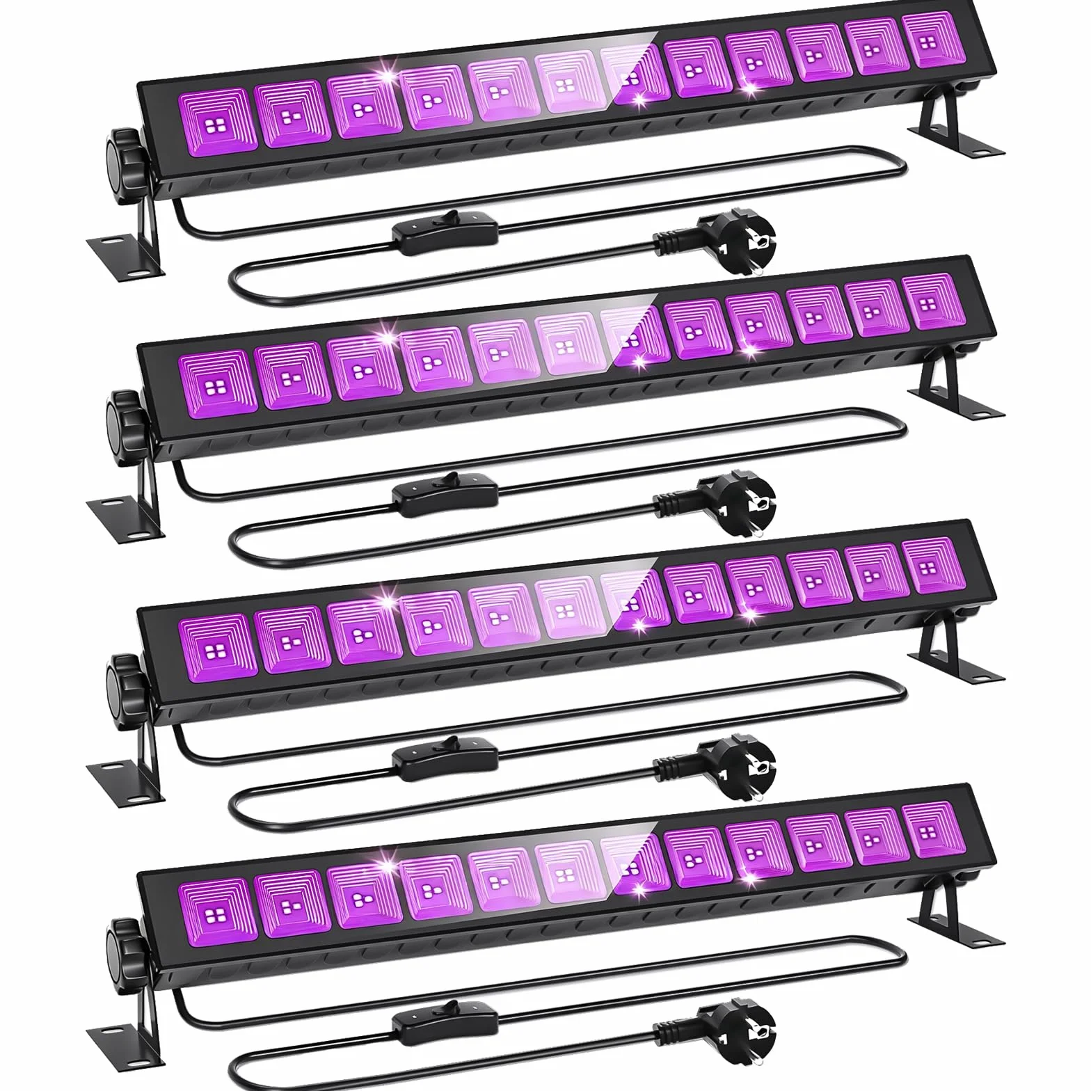 CREATESTAR Czarne światło LED 45 W, czarne światło UV LED z wtyczką, IP66 wodoszczelne czarne światło na imprezę, efekty fluorescencyjne, dekoracja na Halloween, scenę