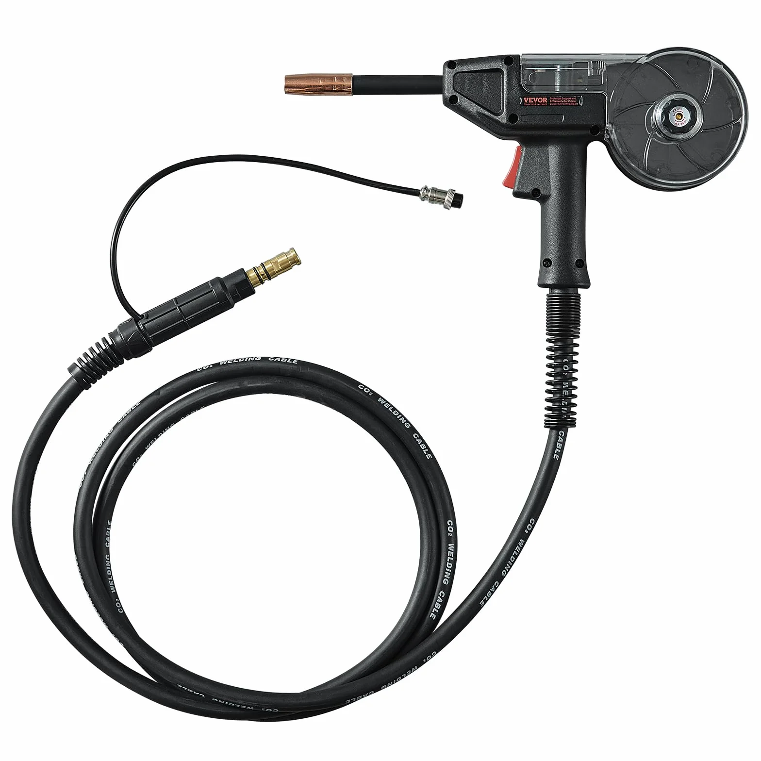 VEVOR Pistolet szpulowy z kablem 3 m 200 A, kompatybilny ze spawaczami MIG W Weldpro MlG200GDsv200 MIG155GD, do drutów spawalniczych, solidnych, aluminiowych 0,76 mm 0,89 mm, różne zadania