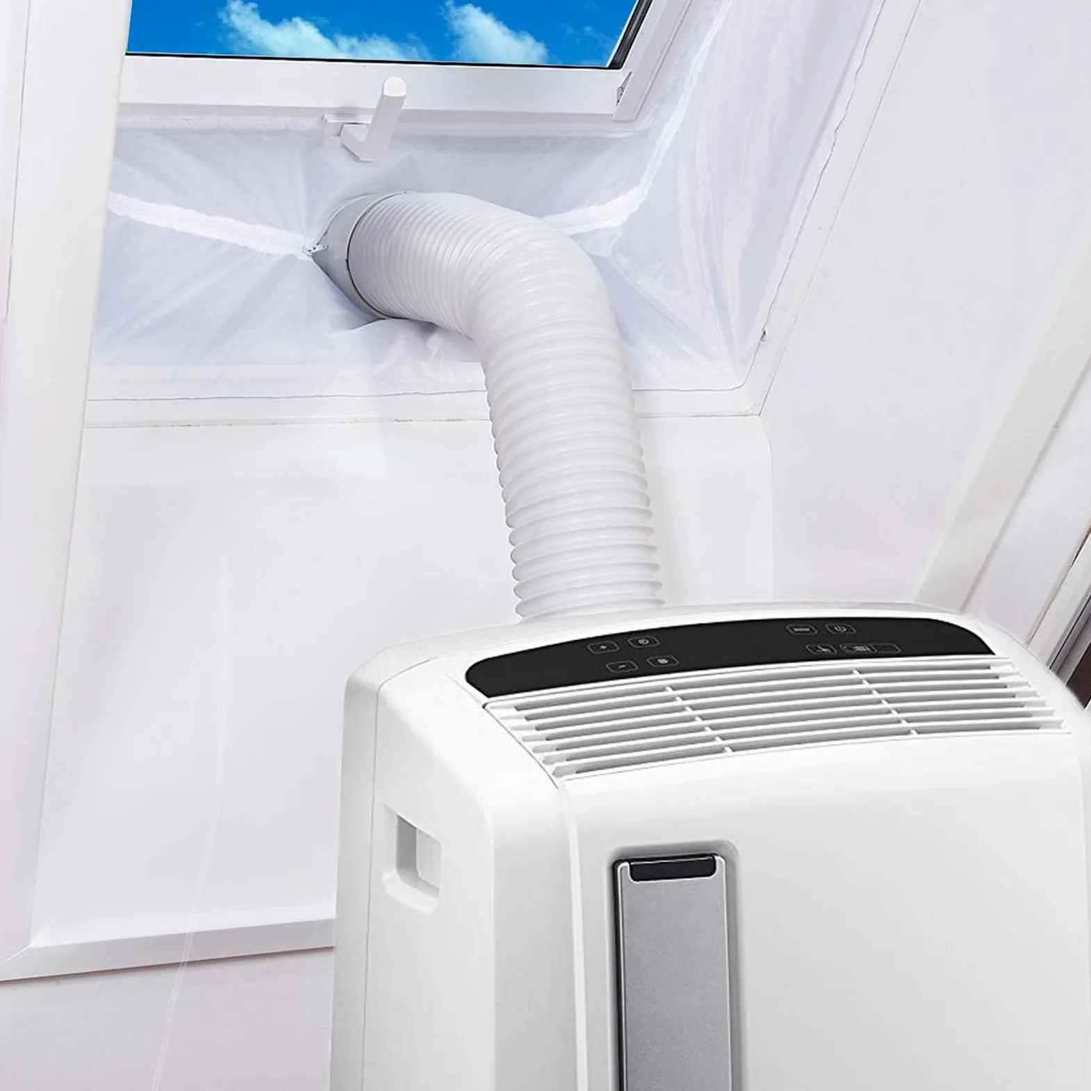 Uszczelka okienna do przenośnych klimatyzatorów, klimatyzacji, uszczelki okiennej, klimatyzatora, Hot Air Stop do przenośnych klimatyzatorów, klimatyzatorów, suszarek bębnowych, suszarek wywiewowych,