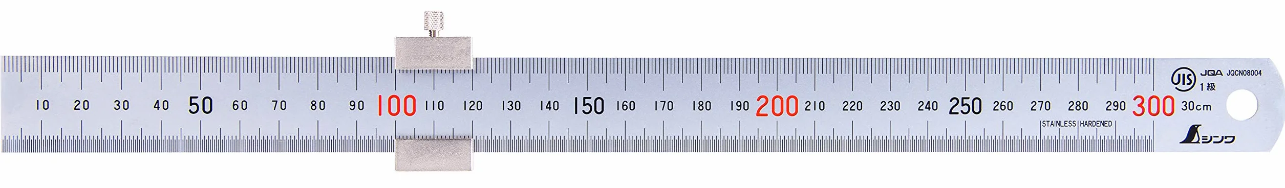 Shinwa 76752 300 mm metryczna stalowa linijka z ogranicznikiem linijki