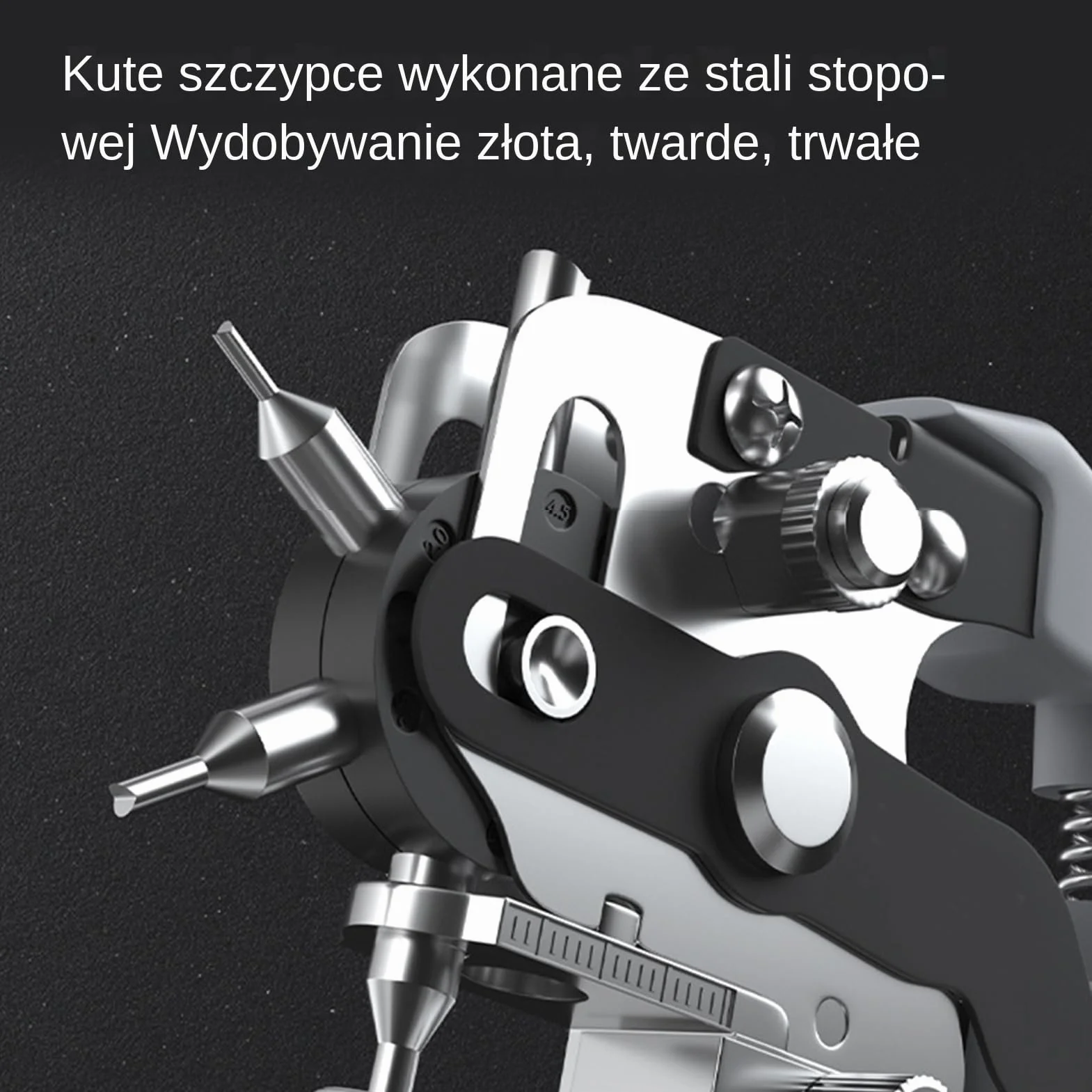 Leather Hole Punch Tool, Heavy-Duty Alloy Steel Pliers, Multi-Size Precision Cutting, 8.66 Inches