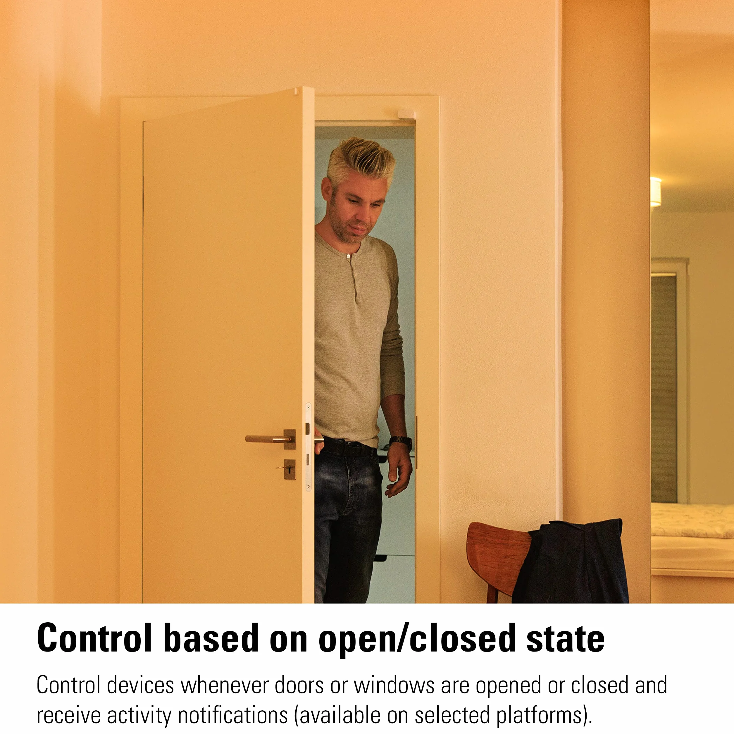 Eve Drzwi i okna (matter) – inteligentny czujnik styku do drzwi i okien, stan otwarty/zamknięty, automatyczne sterowanie akcesoriami, Matter Over Thread, Apple Home, Alexa, Google Home, SmartThings