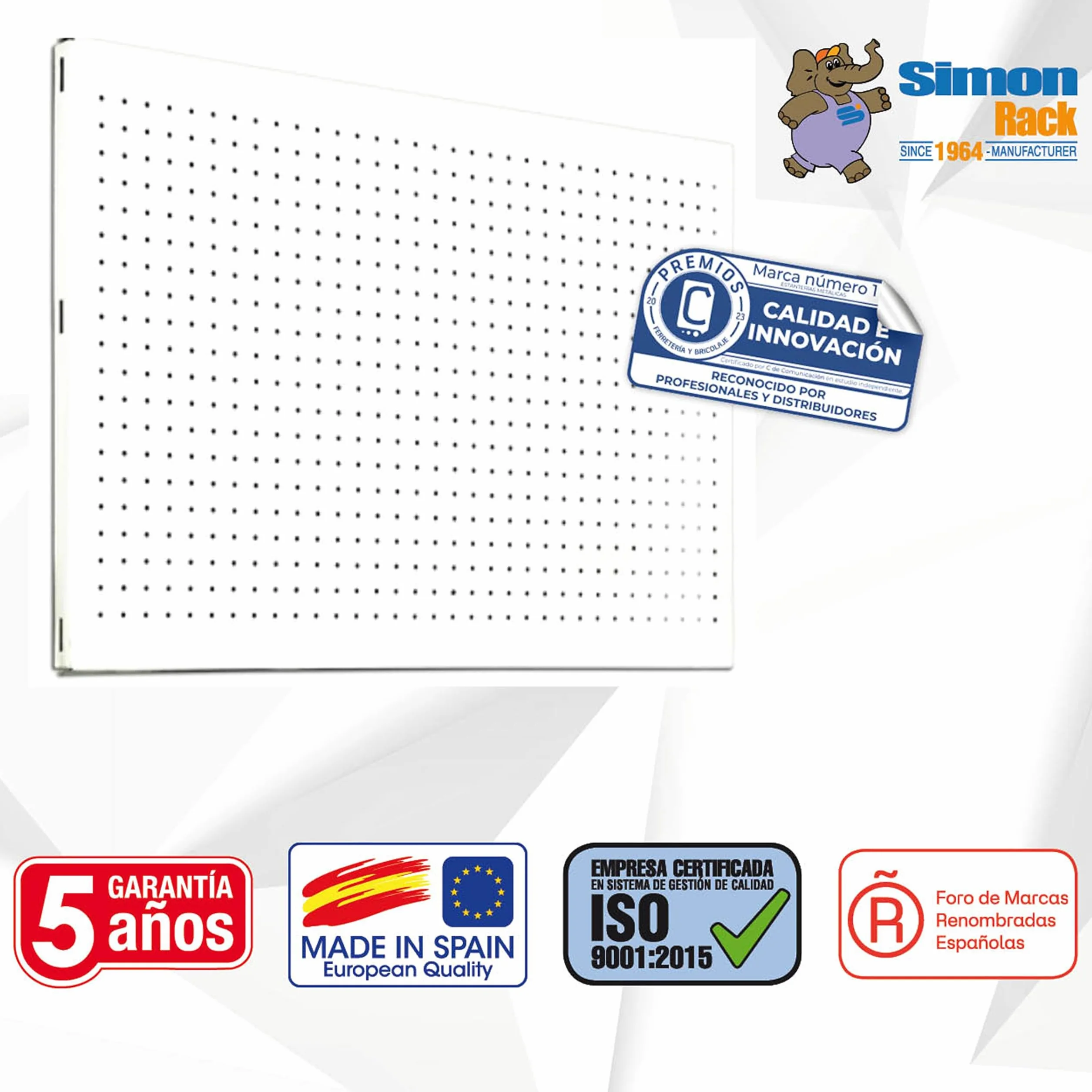 Simon Rack Ściana narzędziowa metalowa panel perforowany 900x600 mm Biały