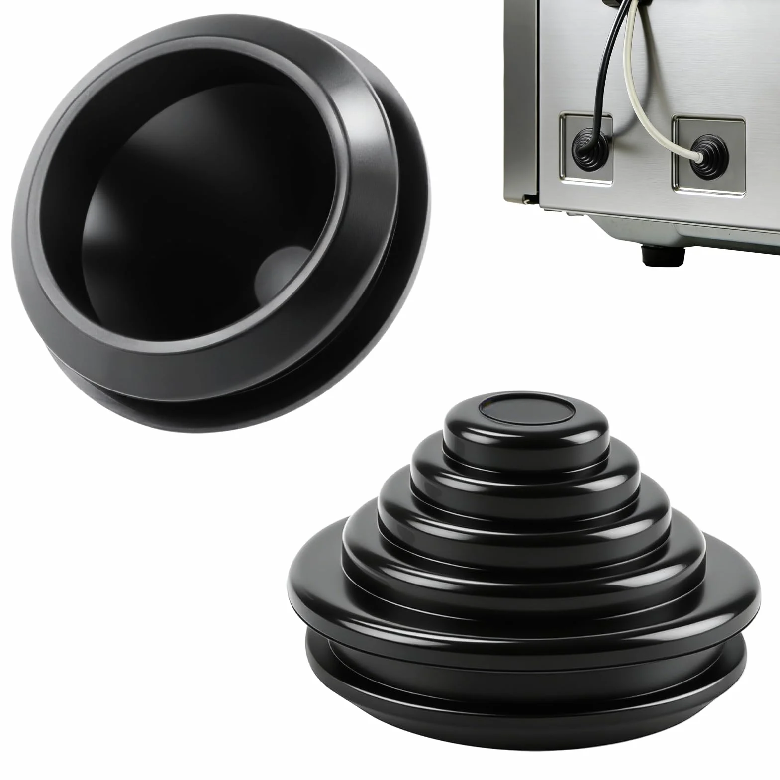 10 sztuk przepust kablowy, wodoszczelne, gumowe tulejki do kabli 30 mm (czarne)
