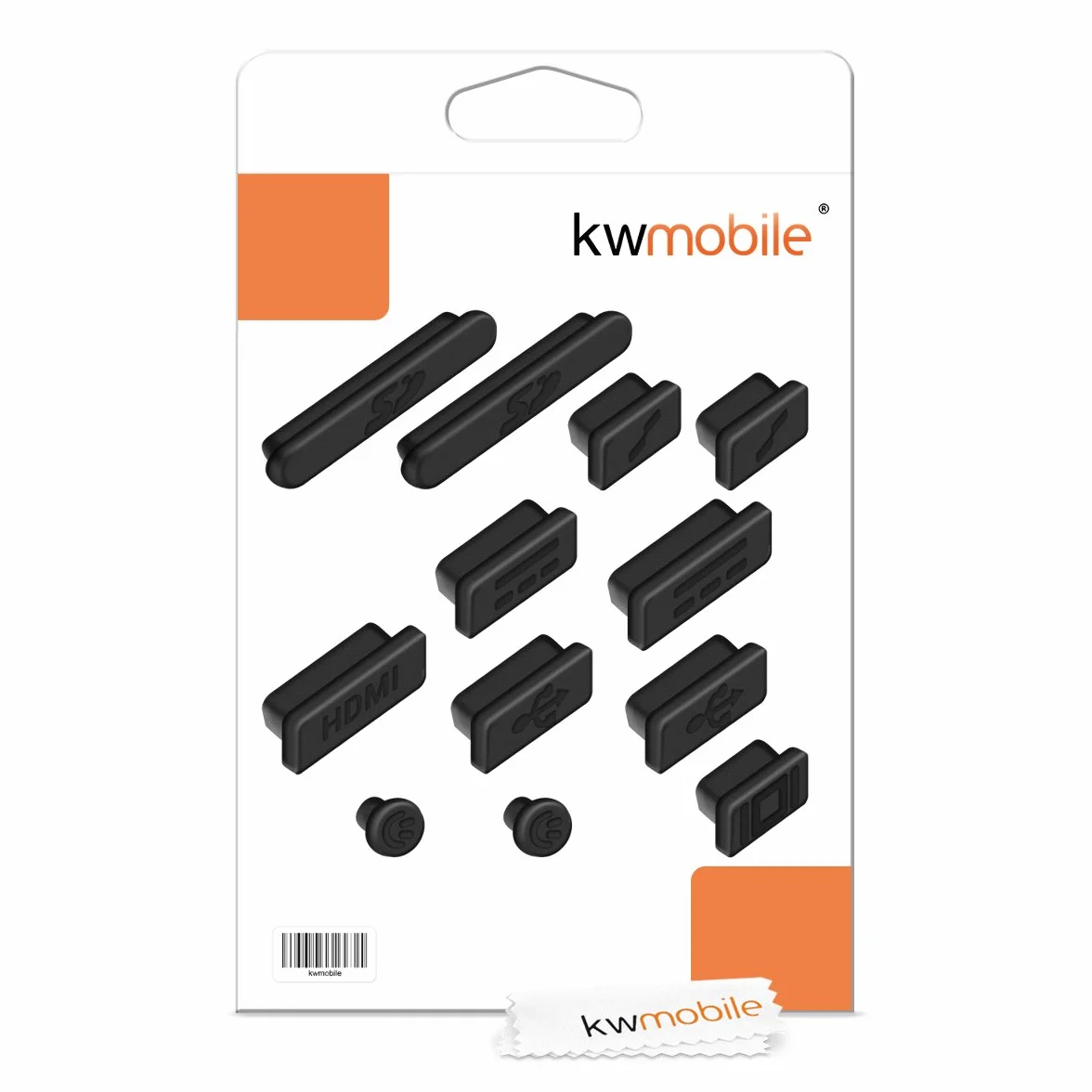 kwmobile 12 x osłona przeciwpyłowa kompatybilna z Apple MacBook Pro 13" 15" Retina/Air 11" 13" (od połowy 2011 do połowy 2016) – zatyczka do wtyczki Dust Plug wtyczka przeciwpyłowa czarna
