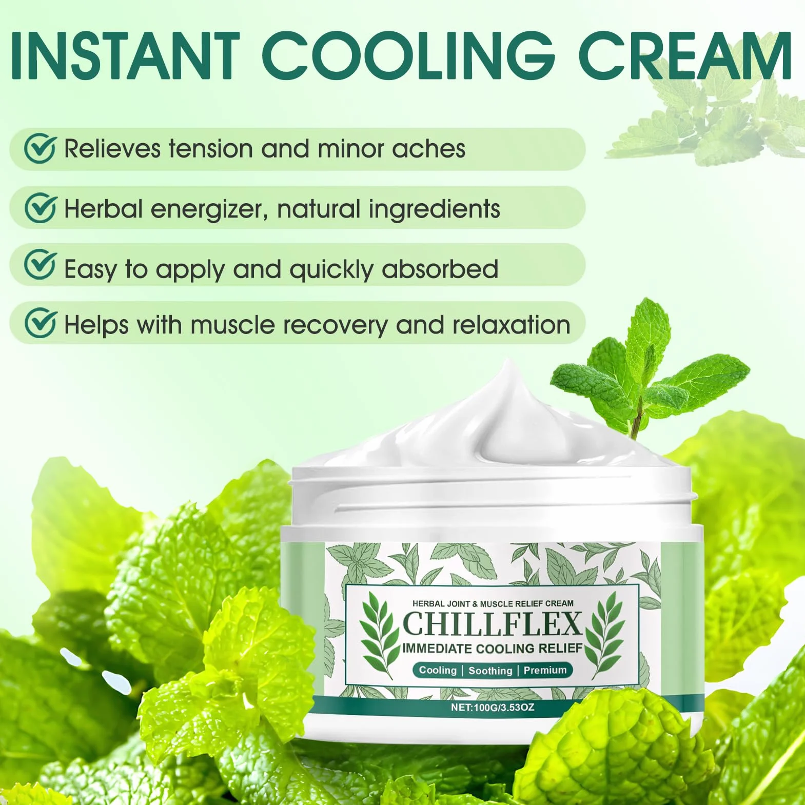 Relief Cream, Solief Cream, Relief Gel nadaje się do treningu po treningu i codziennego użytku, odpowiedni do wszystkich rodzajów skóry, 100 g