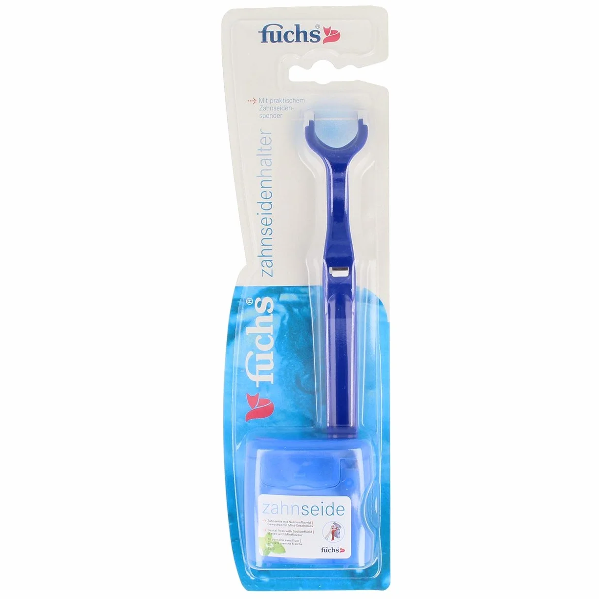 Fuchs Uchwyt na jedwab dentystyczny wraz z nicią dentystyczną, 1 sztuka, sort