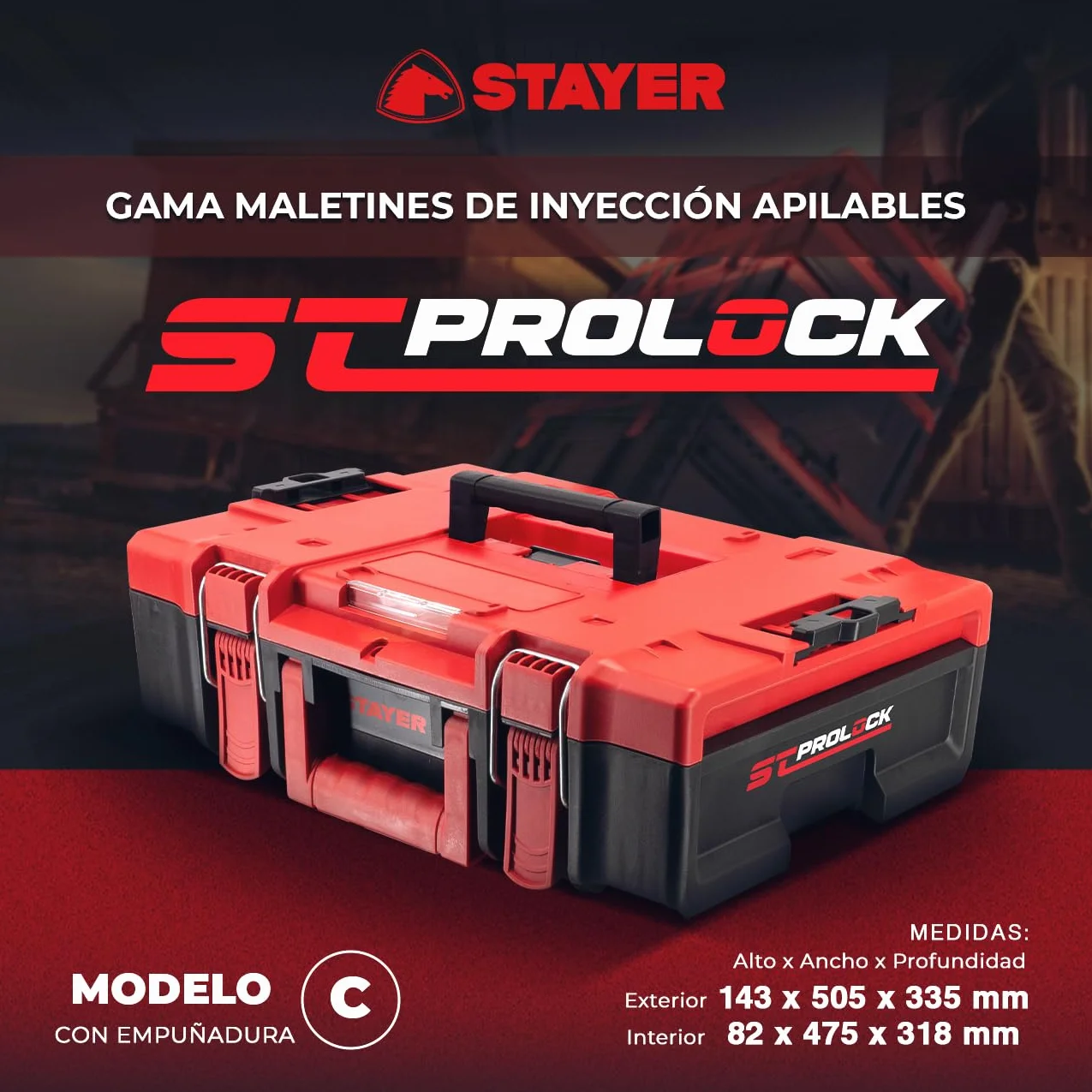 Stayer Walizka do układania w stosy C do składu ST PROLOCK