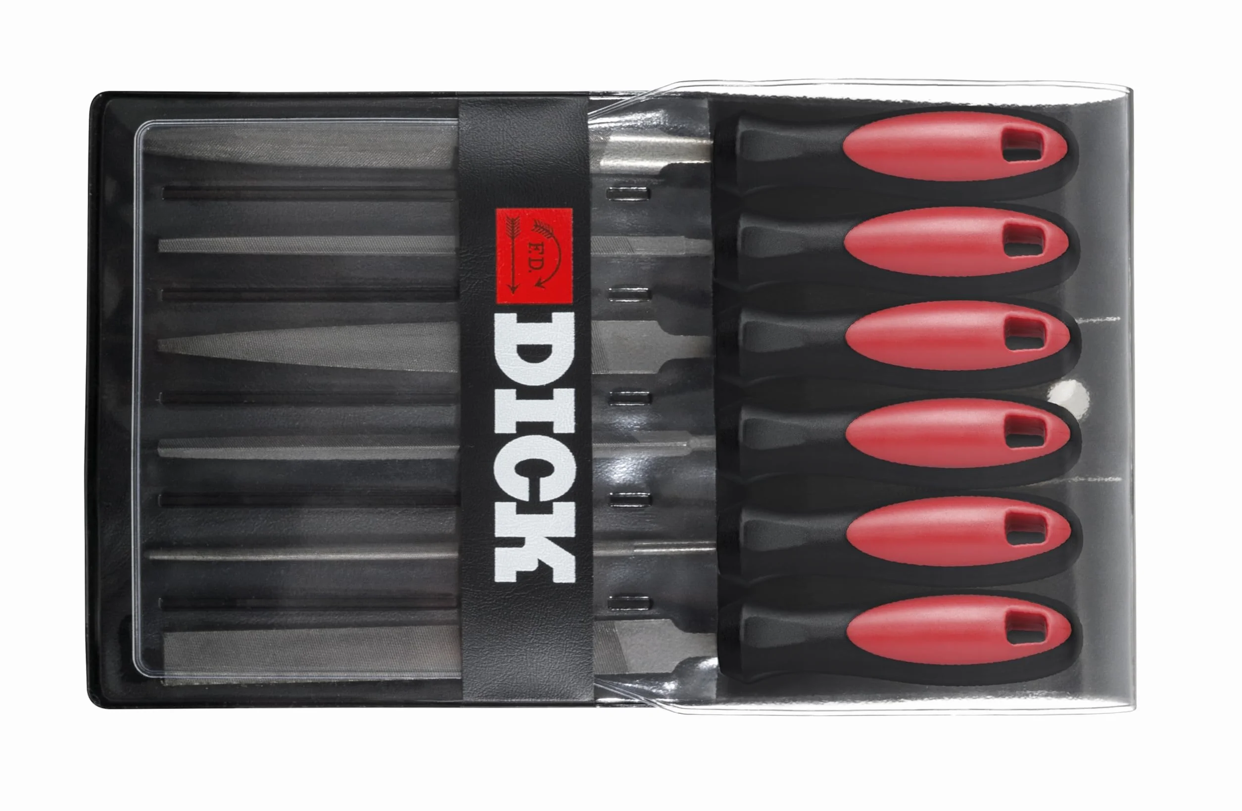 Dick 2K-Grip zestaw pilników do kluczy 6 sztuk szary czarny czerwony