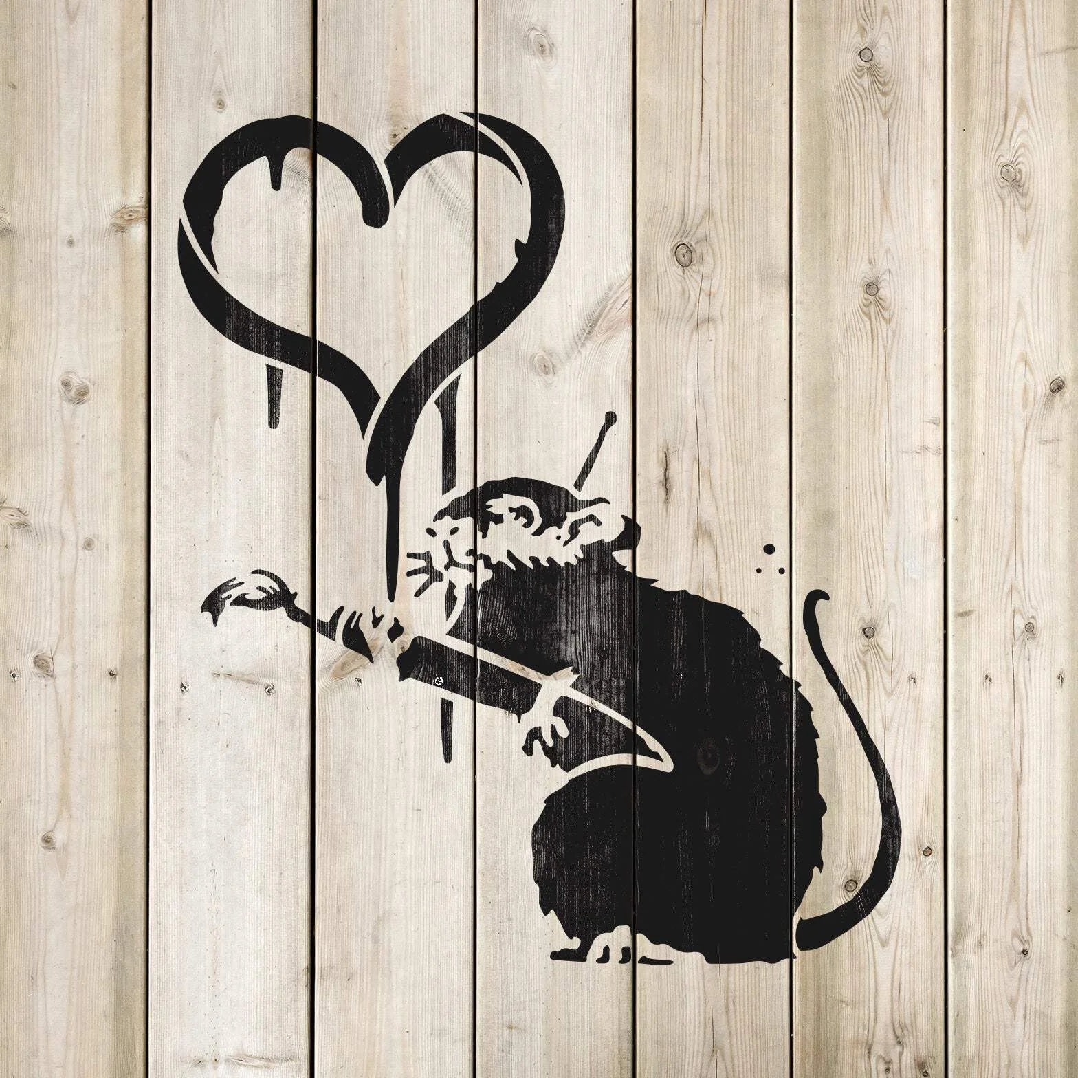 Banksy Love Rat szablon A5