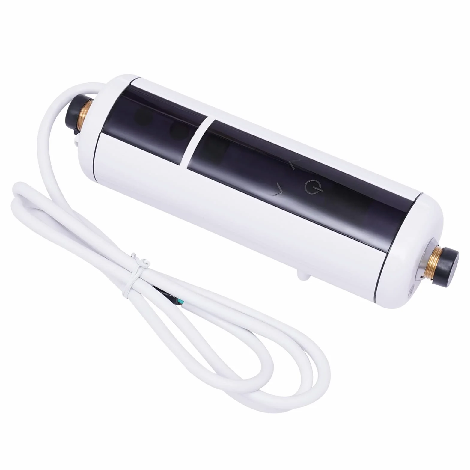 Mini podgrzewacz przepływowy, elektroniczny termostat, natychmiastowa gotowość do ciepłej wody 30-52℃, 3500 W, tworzywo ABS, ze wskaźnikiem temperatury LED, do łazienki, kuchni, biały