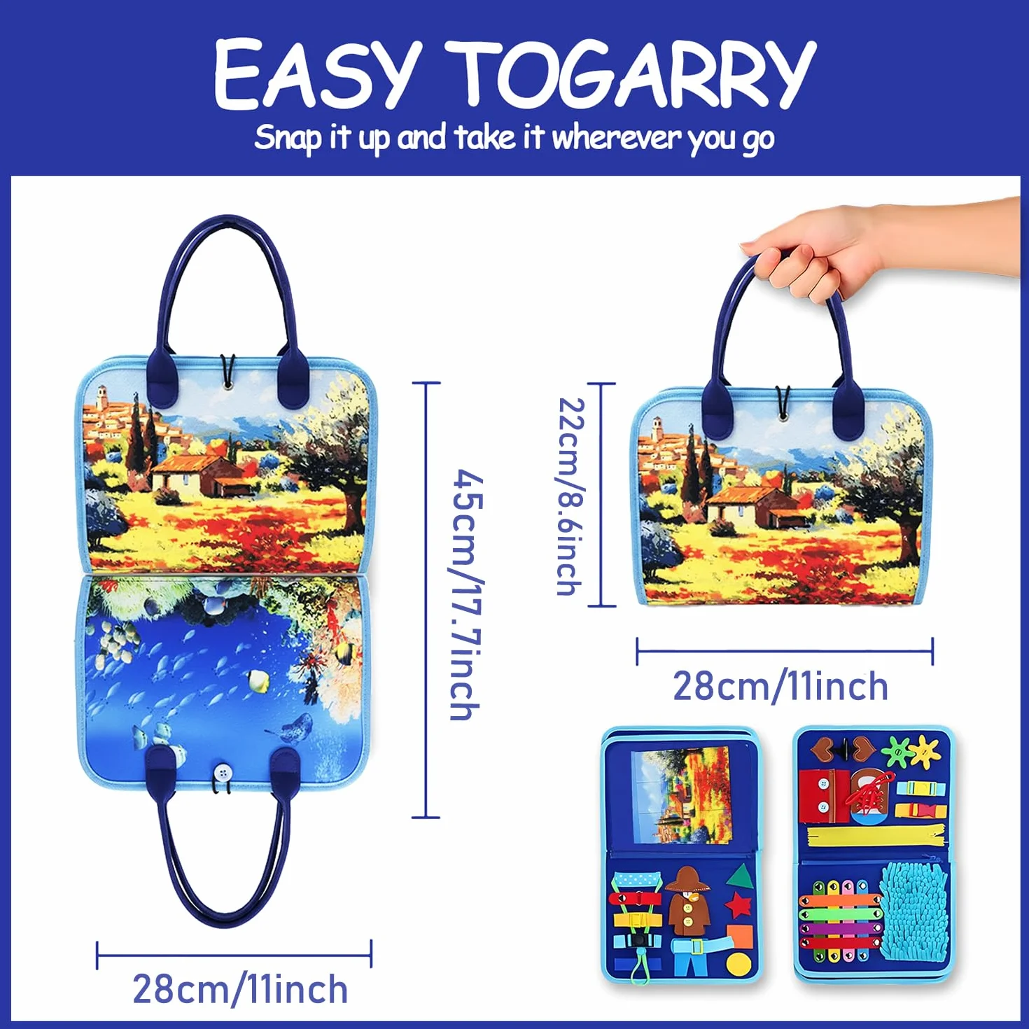 Koc sensoryczny Fidget dla dorosłych, łagodzi niepokój, ze stymulacją dotykową, miękki koc zabezpieczający