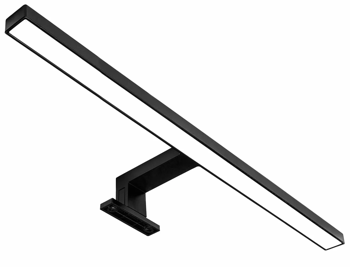 Lampa lustrzana LED, czarna, 50 cm, lampa łazienkowa, lampa do makijażu, do łazienki, lampa wystająca, oświetlenie szafy, lampa zaciskowa, neutralna biel, 230 V, 650 lm, IP44, 7 W