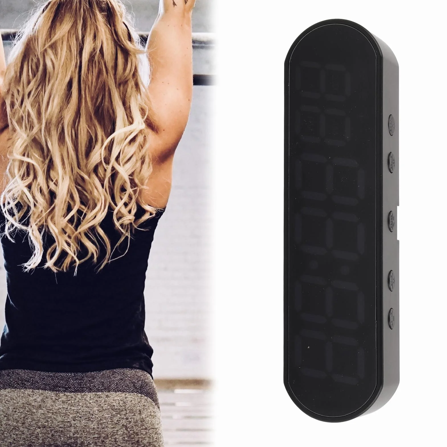 Fitness Timer LED Odliczanie Zegar Interval Timer Treningowy Cyfrowy Stoper Rozrządu z Haczykiem
