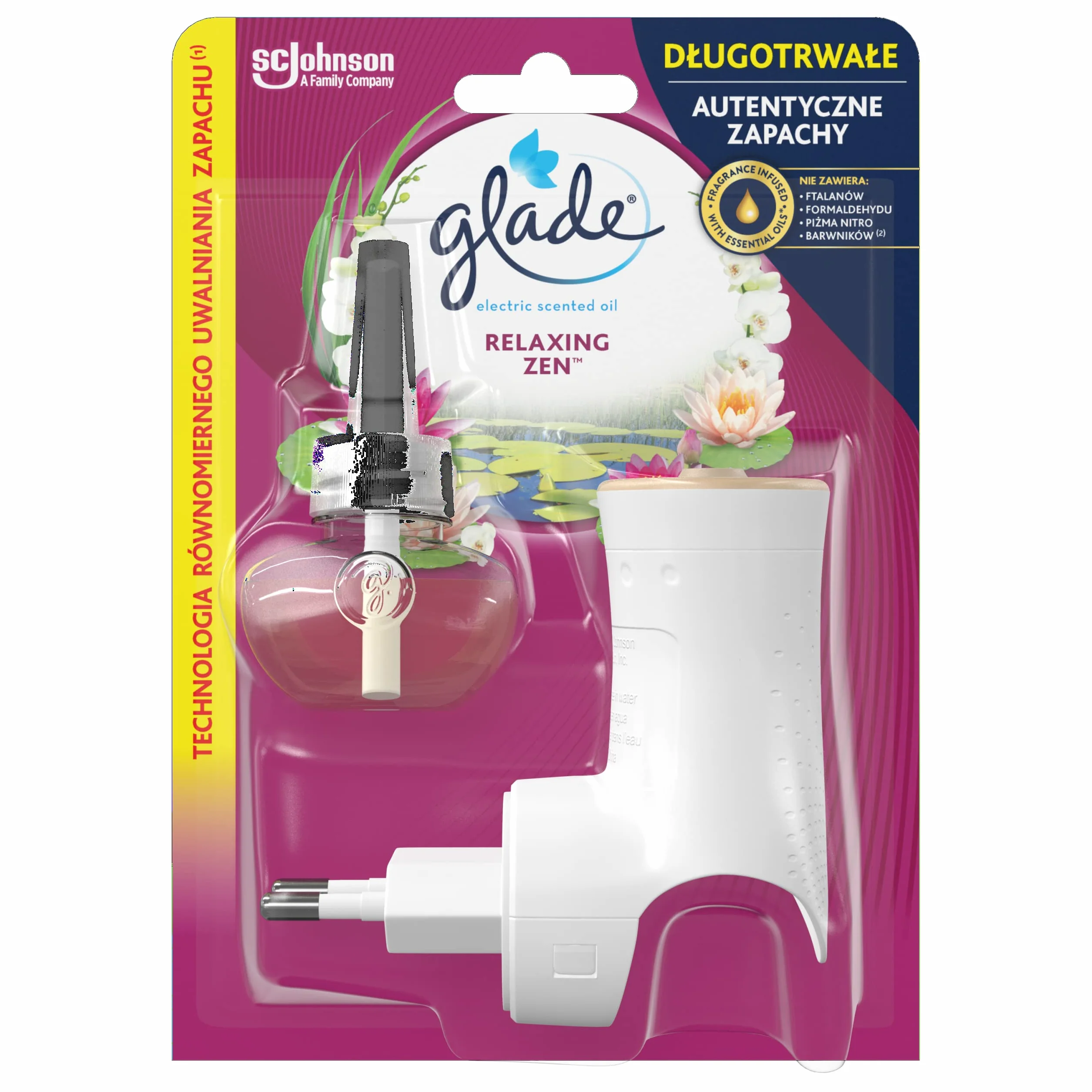 Glade Elektryczny Odświeżacz Powietrza, Glade Electric Scented Oil, o Zapachu Relaxing Zen, Urządzenie z Wkładem, Długotrwały Zapach, 20 ml