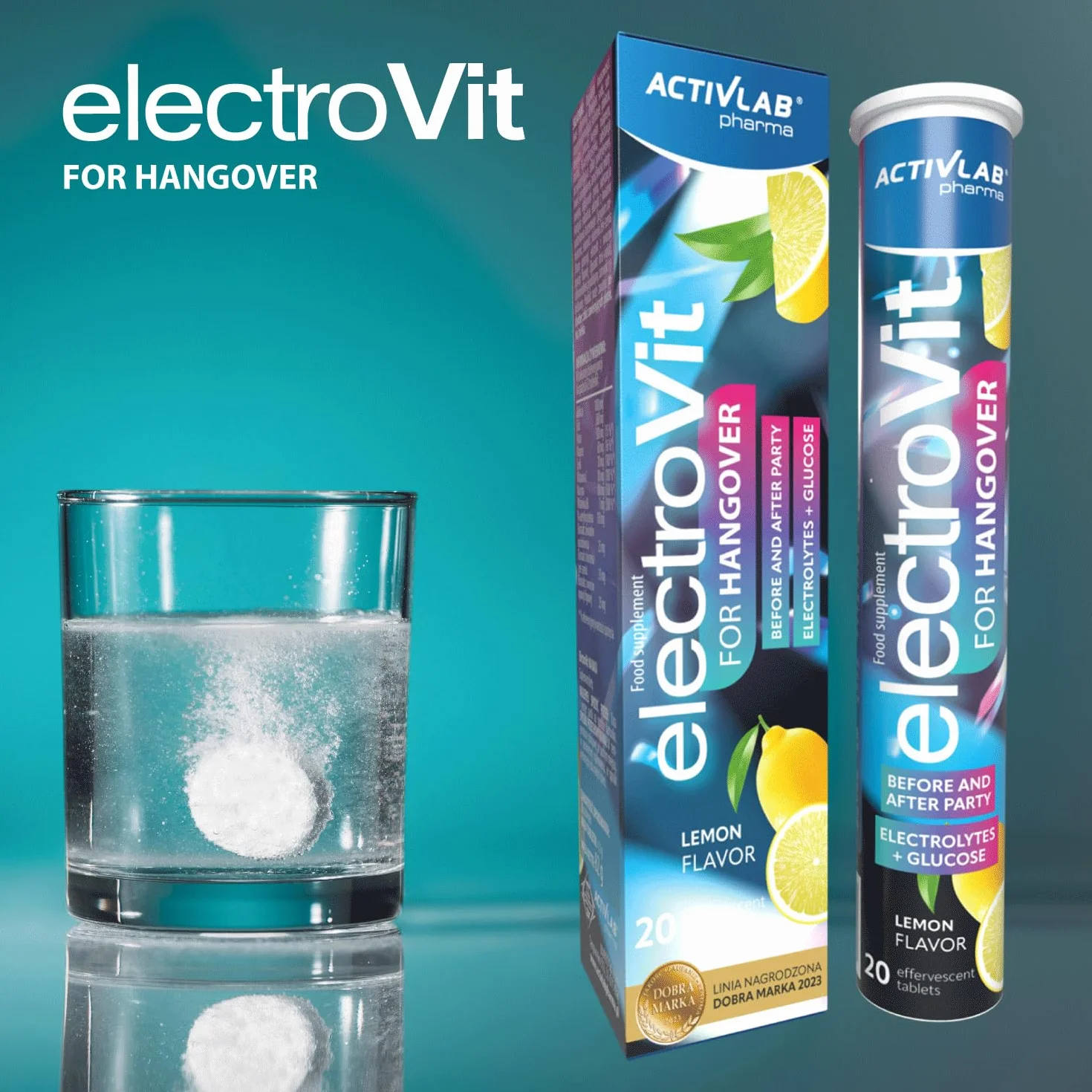 Activlab ElectroVit ULGA W KACU tabletki musujące 20 sztuk cytrynowy elektrolity glukoza witamina C B6 magnez cynk