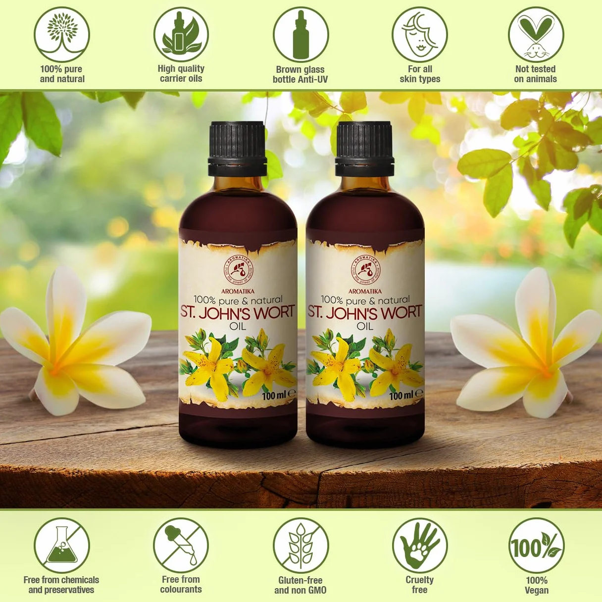 Olejek z Dziurawca 2x100 ml Naturalny 100% Hypericum Perforatum do Pielęgnacji Skóry