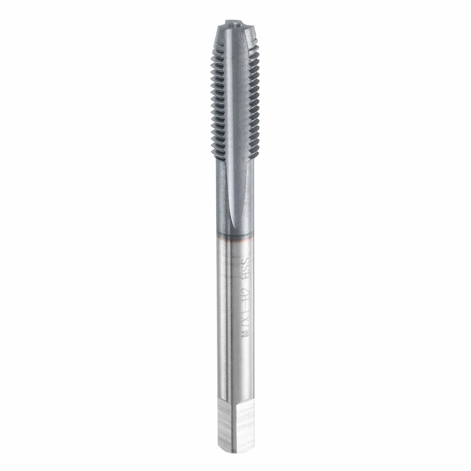 QUARKZMAN Gwintownik metryczny m7 x 1, gwintownik kobaltowy HSS (po prawej), średnica trzpienia 5,5 mm, powłoka TiCN, gwintownik płaski z prostym rowkiem