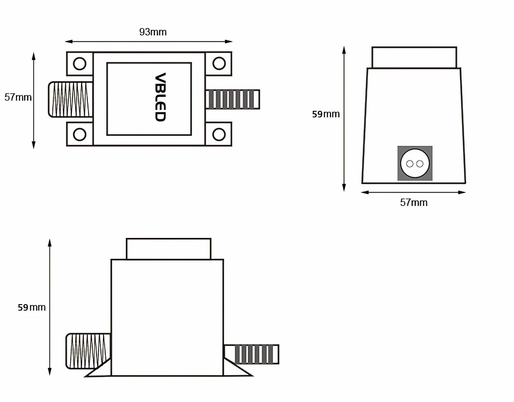 VBLED® Zewnętrzny zasilacz sieciowy, transformator 12 V AC / 30 W / IP67 do eksploatacji lamp z systemem wtykowym IP44 GARTUS (kompatybilny z lampami do zabudowy w ziemi i lampami ogrodowymi itp.)