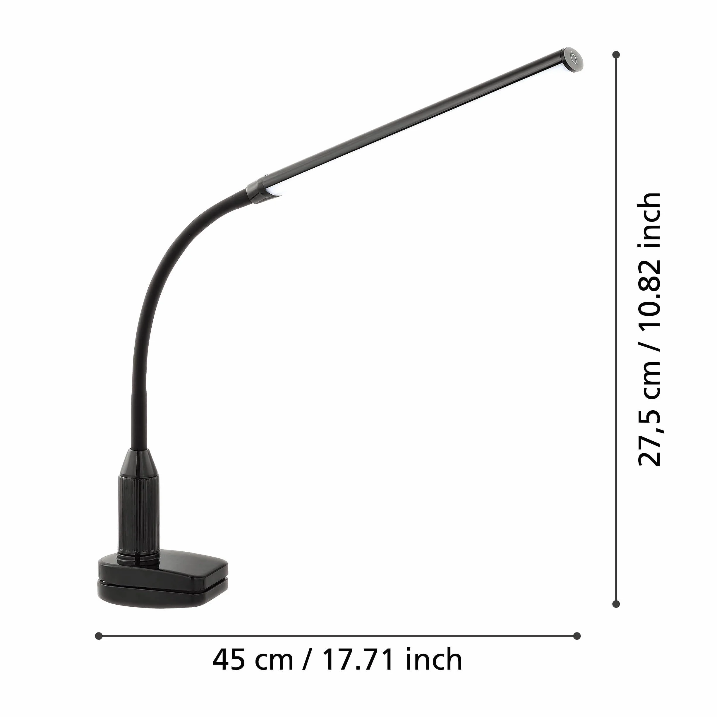 EGLO Lampa zaciskowa LED Laroa, ściemniana w stopniach, neutralna biel, czarny, lampka do czytania LED