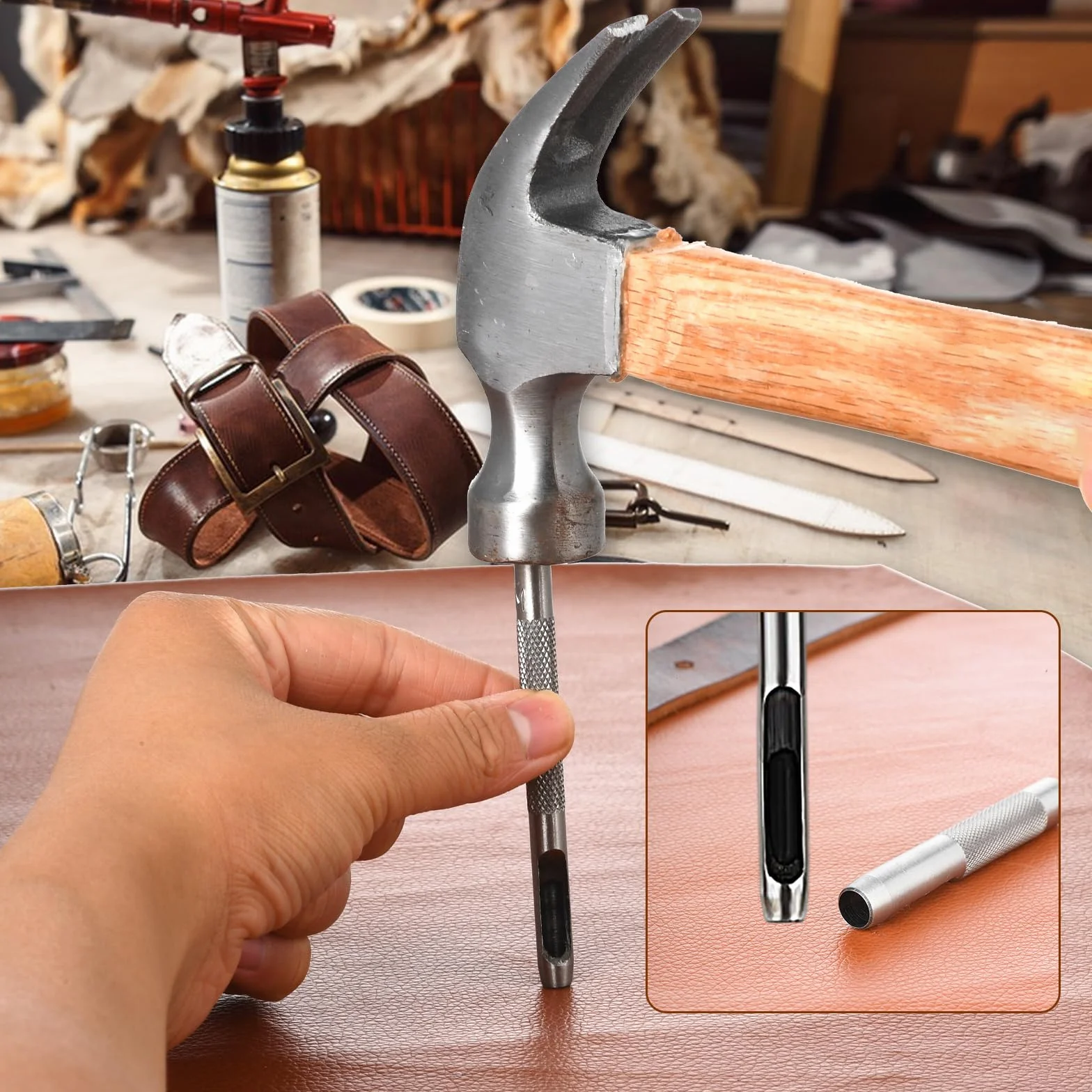 10 sztuk skórzane narzędzia dziurkacza do skóry i różnych 1.5-10MM Hollow Tłoczenie, narzędzia Leathercraft do skórzanego paska zegarka i paska