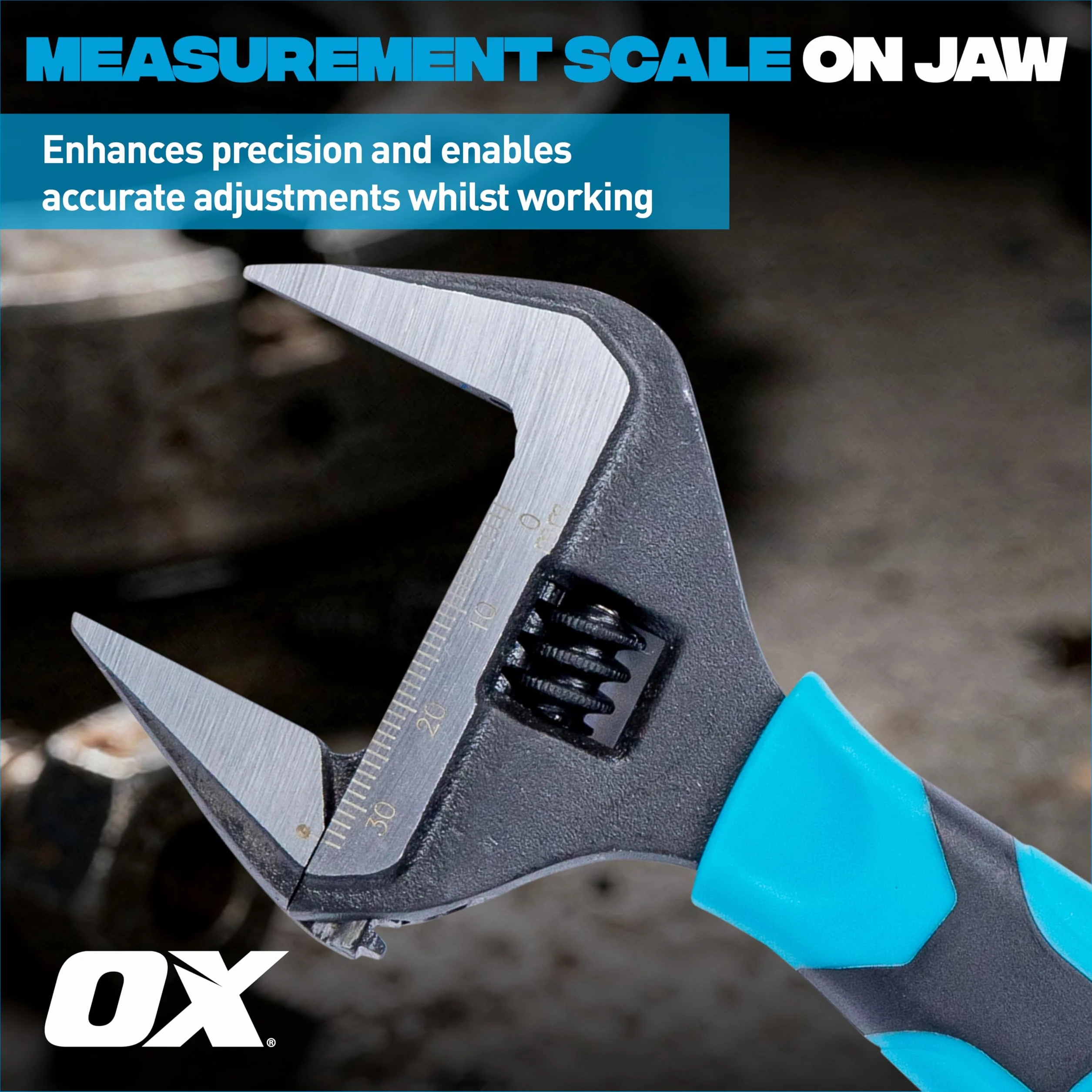 OX Pro Series Adjustable Wrench Extra Wide Jaw 6" (150 mm)