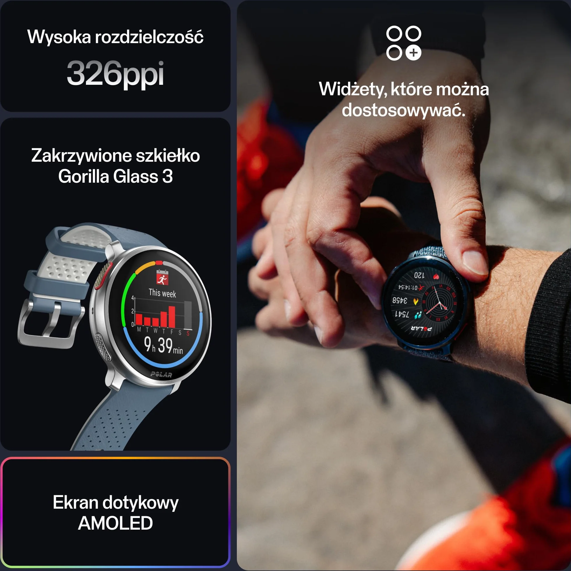 Polar Vantage V3, zegarek sportowy z GPS, zaawansowany czujnik tętna i wydłużony czas pracy baterii, smartwatch dla mężczyzn i kobiet, mapy offline, zegarek do biegania, zegarek do triathlonu