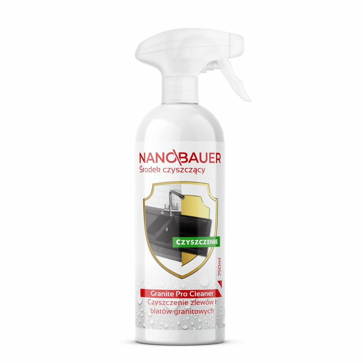 Profesjonalny środek do czyszczenia zlewozmywaków granitowych | NANOBAUER Granite Pro Cleaner | Środek do czyszczenia zlewozmywaków kuchennych Pielęgnacja granitu | Pojemność 750 ml