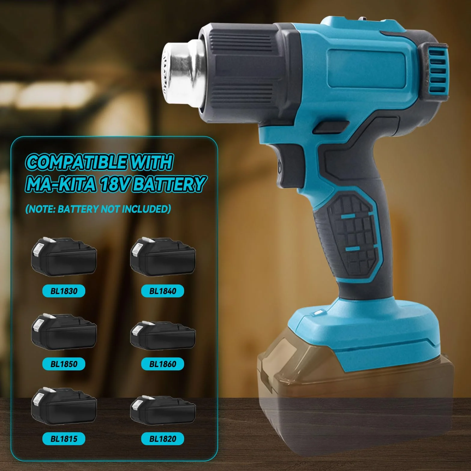 Makita Akumulator do pistoletu na ciepłe powietrze 18 V 550°C 5 dysz LCD