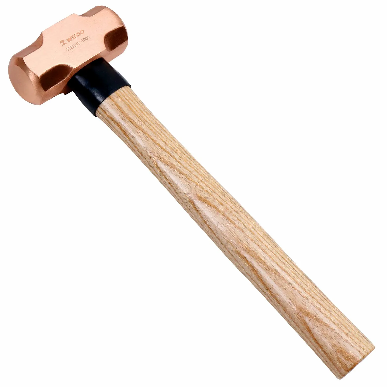 WEDO Miedziany młotek kowalski z drewnianym uchwytem, długi prosty uchwyt, długość 35 cm, 0,9 kg
