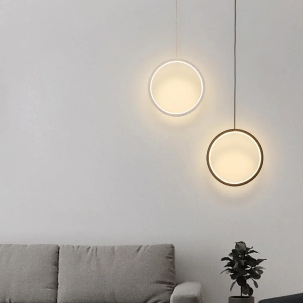 Nowoczesne oświetlenie wewnętrzne LED 10W Lampa wisząca Regulowana wysokość 180 CM Lampa wisząca Ciepłe światło Białe światło Żyrandol Pierścień LED Zawieszenie Oprawy ścienne Oprawy oświetleniowe do