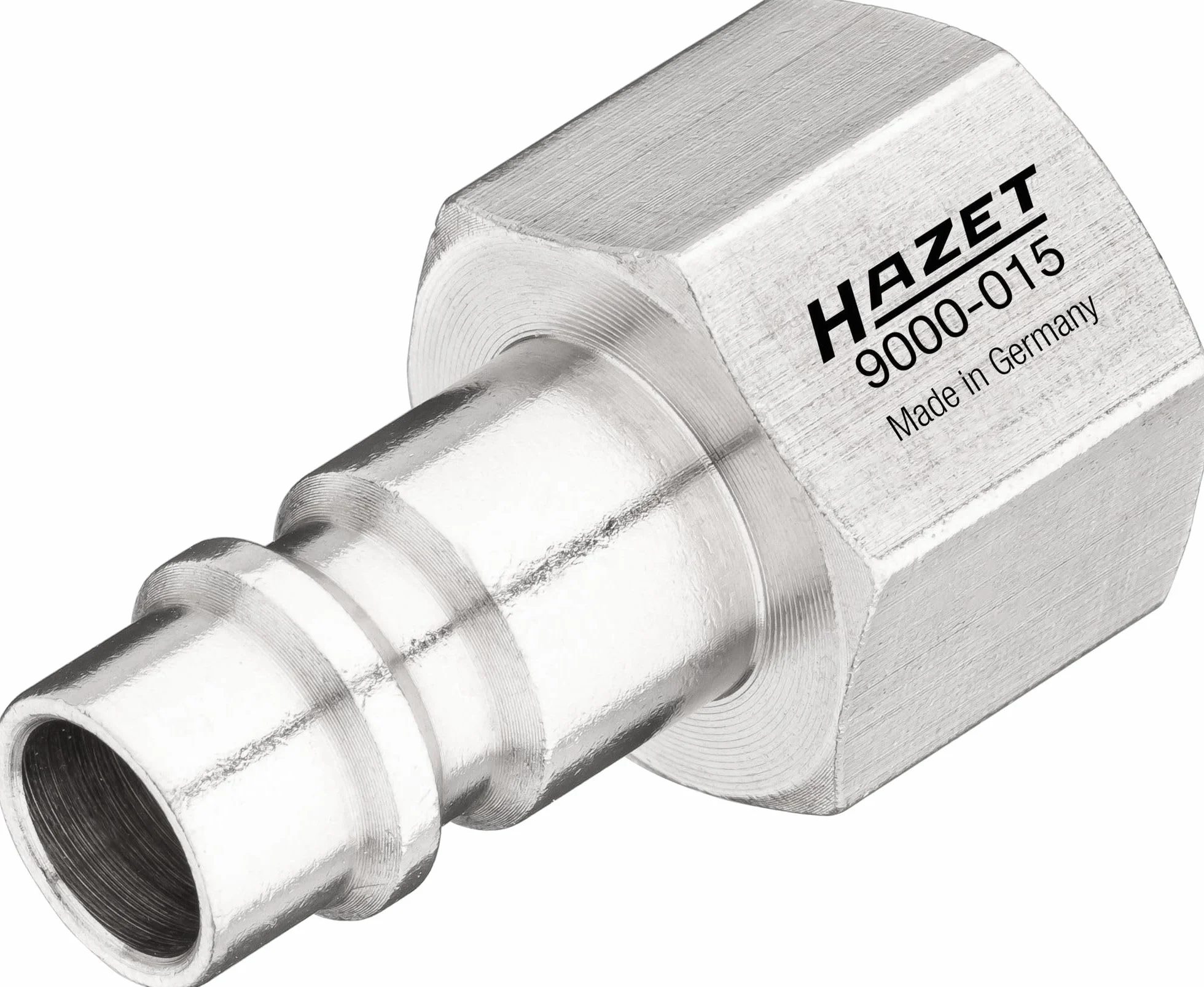 HAZET Nypel przyłączeniowy powietrza 9000-015, gwint wewnętrzny 16,41 mm (3/8"), do złączy sprężonego powietrza, wtyk złącza typu 2 Orion, standard DE, AT, SI, HU, CN, IN, PT, RU, PL, RO, TR