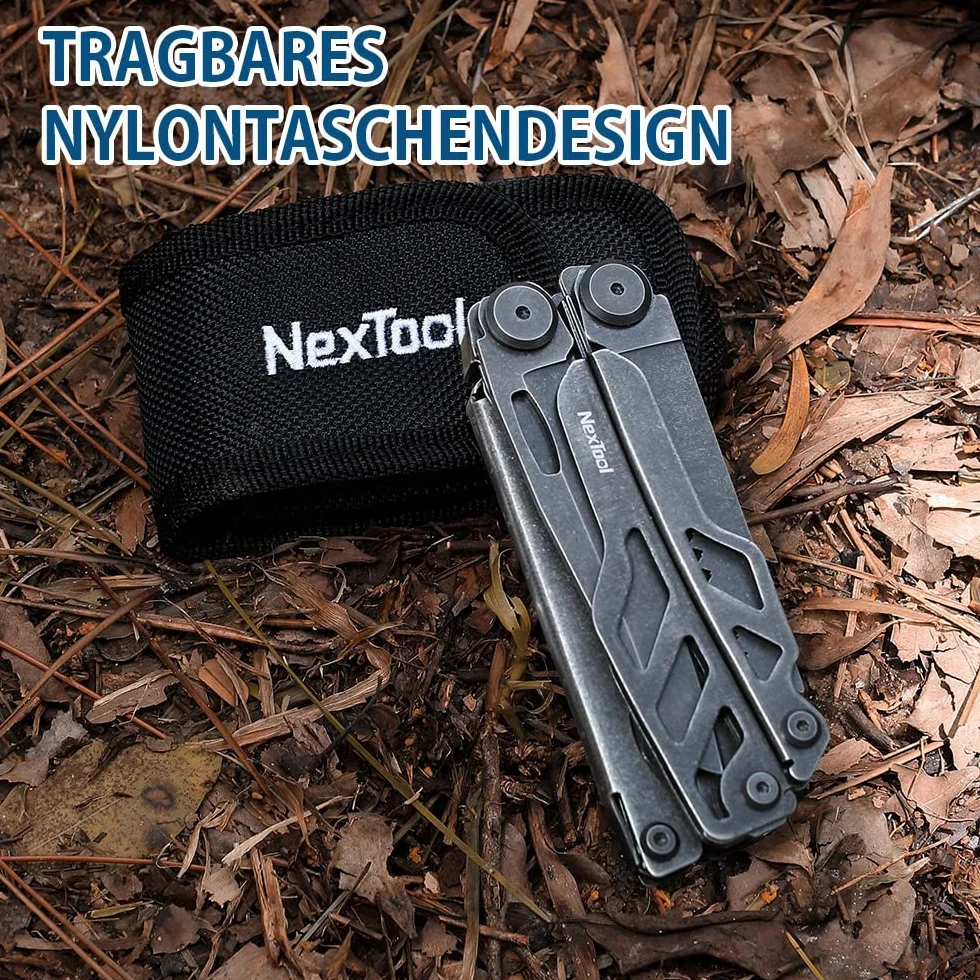 NexTool Flagship Pro narzędzie wielofunkcyjne 16 w 1, składane szczypce ze stali nierdzewnej, nóż kieszonkowy z otwieraczem do butelek/puszek, nożyczkami, nożem i piłą, na kemping, do naprawy, jako